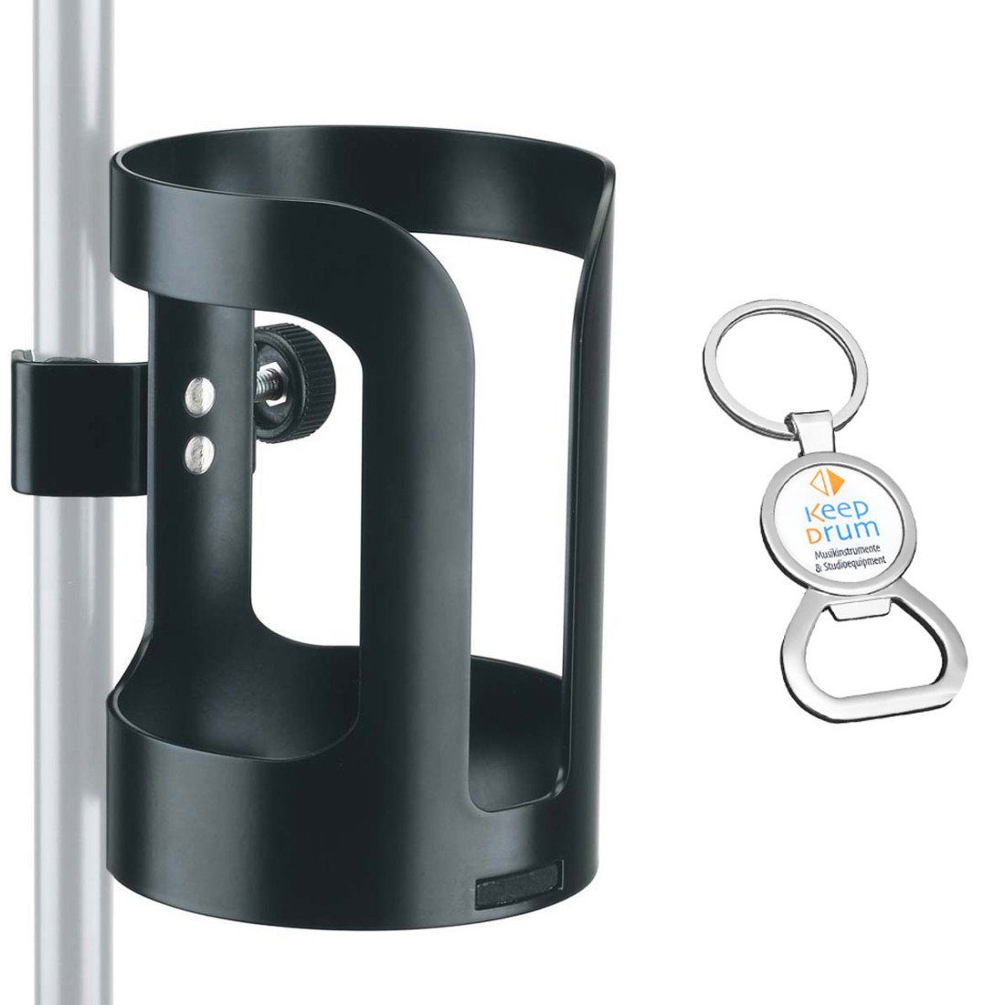 König & Meyer Mikrofonständer K&M Universal Getränkehalter mit Flaschenöffner, Vorteils-Set mit Flaschenöffner