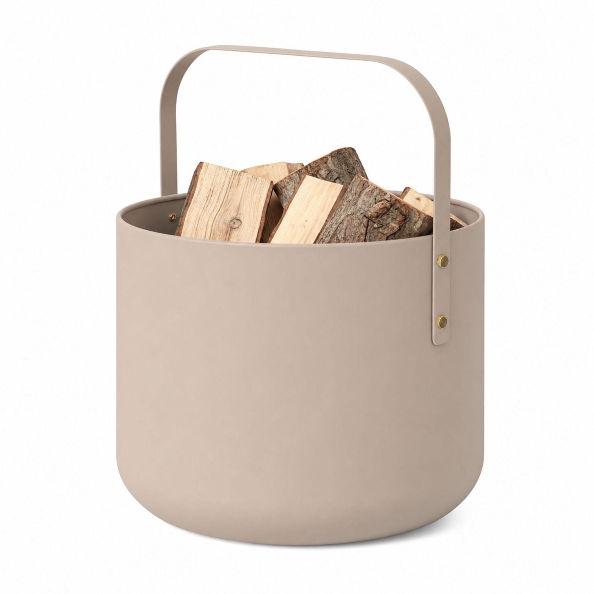 LIVLIG Kaminholzkorb Holzkorb Metall, Brennholzkorb, Kaminzubehör, Aufbewahrungskorb, elegantes Design, robustes Metall, stabiler Henkel, vielseitig nutzbar