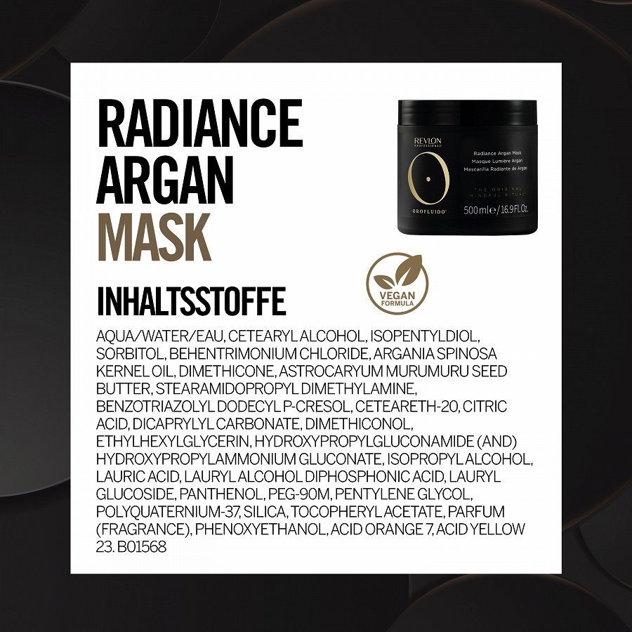 ml, PROFESSIONAL Radiance REVLON Vegan Mask 500 Argan Haarmaske Orofluido