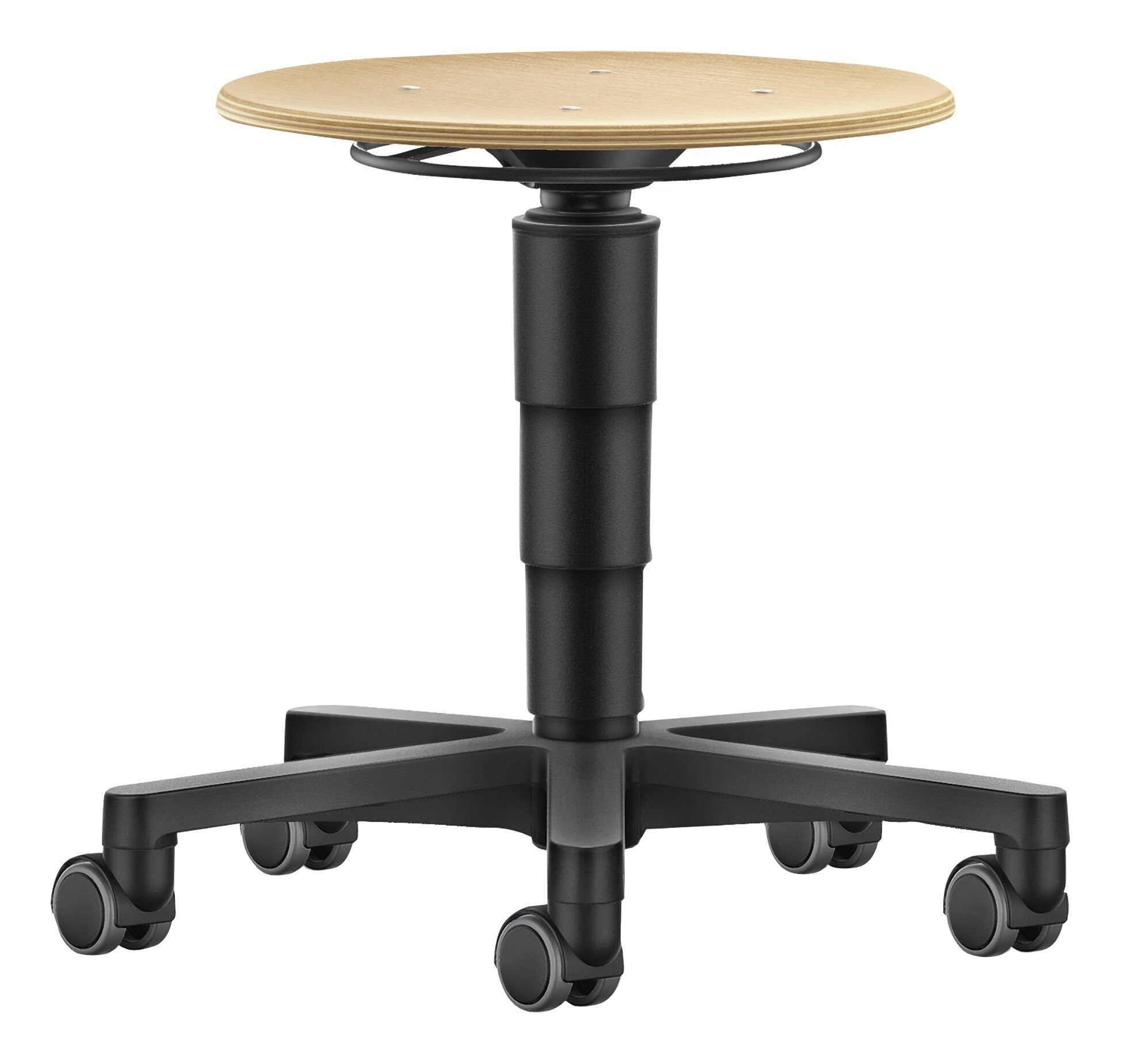 bimos Табуретки, Вращающийся табурет Holz Rundsitz Sitzhöhe 450 - 650 mm mit Rollen