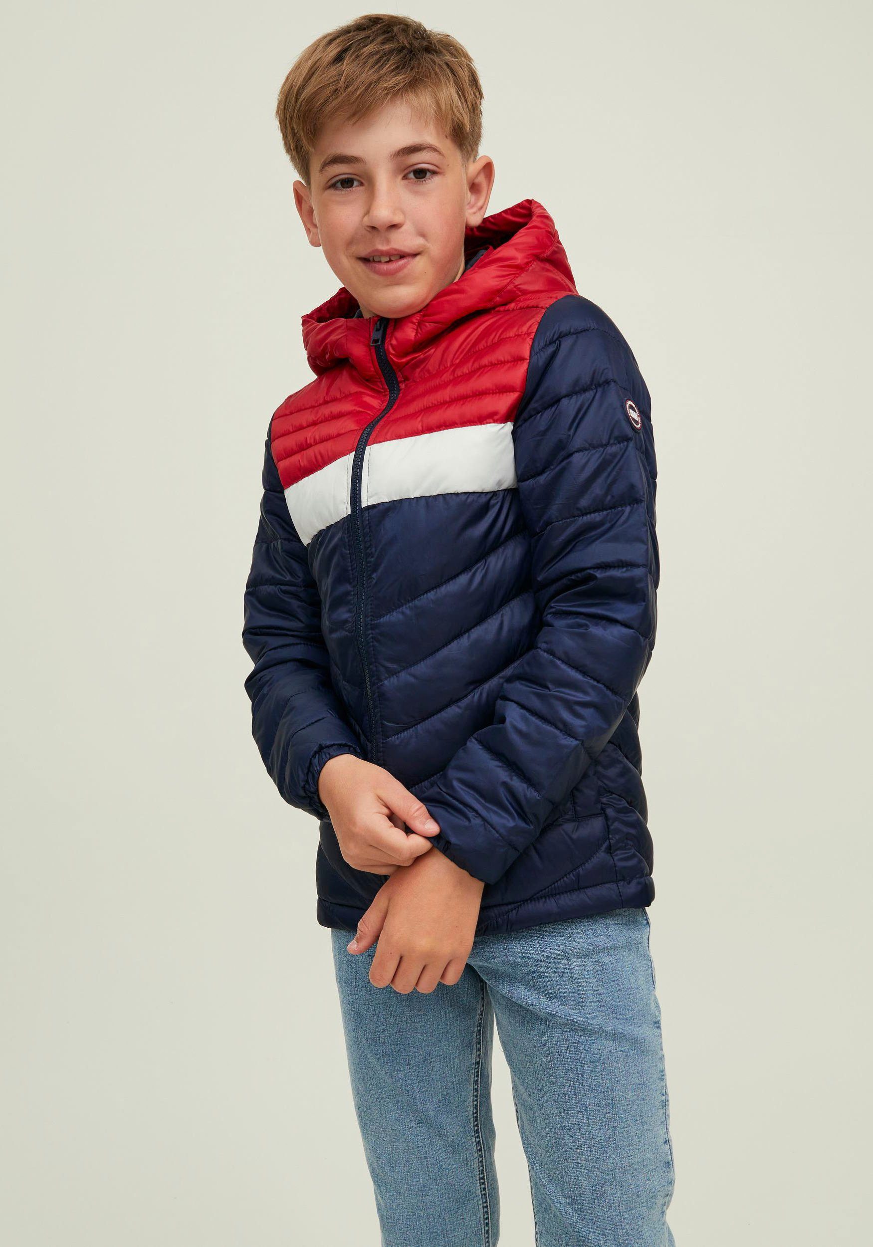 Jack & Jones Junior Steppjacke, Mit Kapuze, Taschen und Reißverschluss vorn