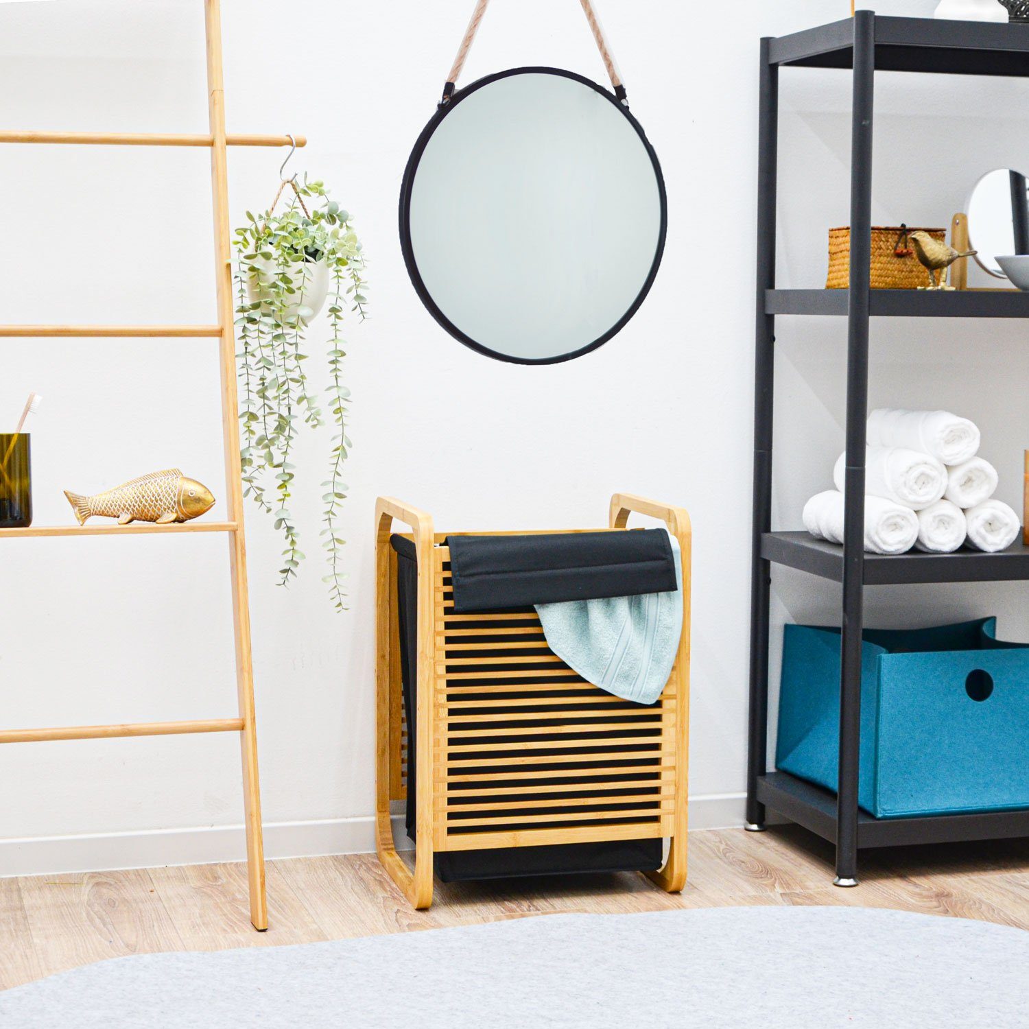 DuneDesign Wäschekorb Bambus - 50L Wäschesammler günstig online kaufen