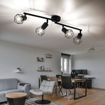 etc-shop LED Deckenspot, Leuchtmittel nicht inklusive, Deckenleuchte beweglich 4 Flammig Wohnzimmer