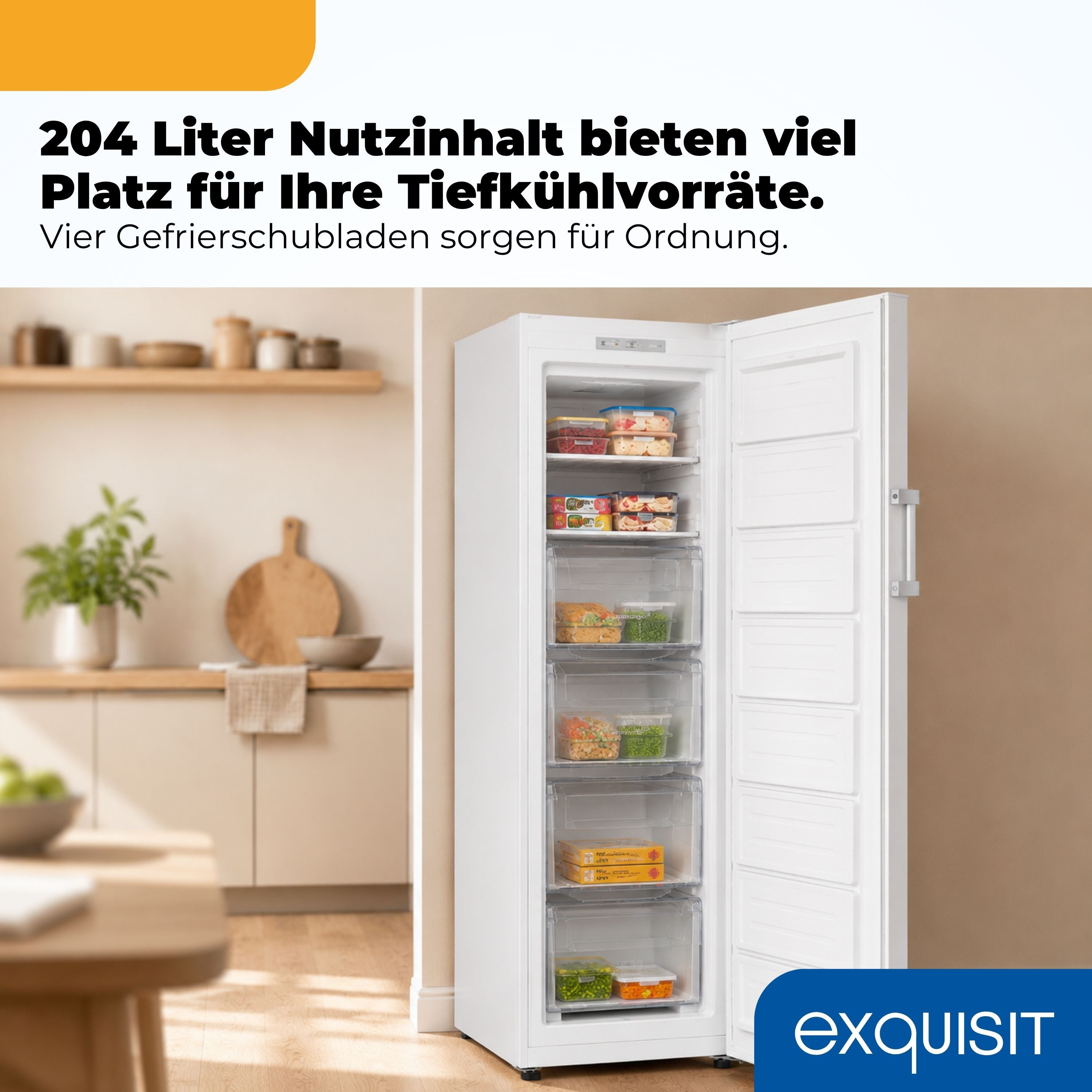 exquisit Gefrierschrank GS5271-NF-H-040D, 170.5 cm hoch, 54 cm breit – Bild 5 von 5