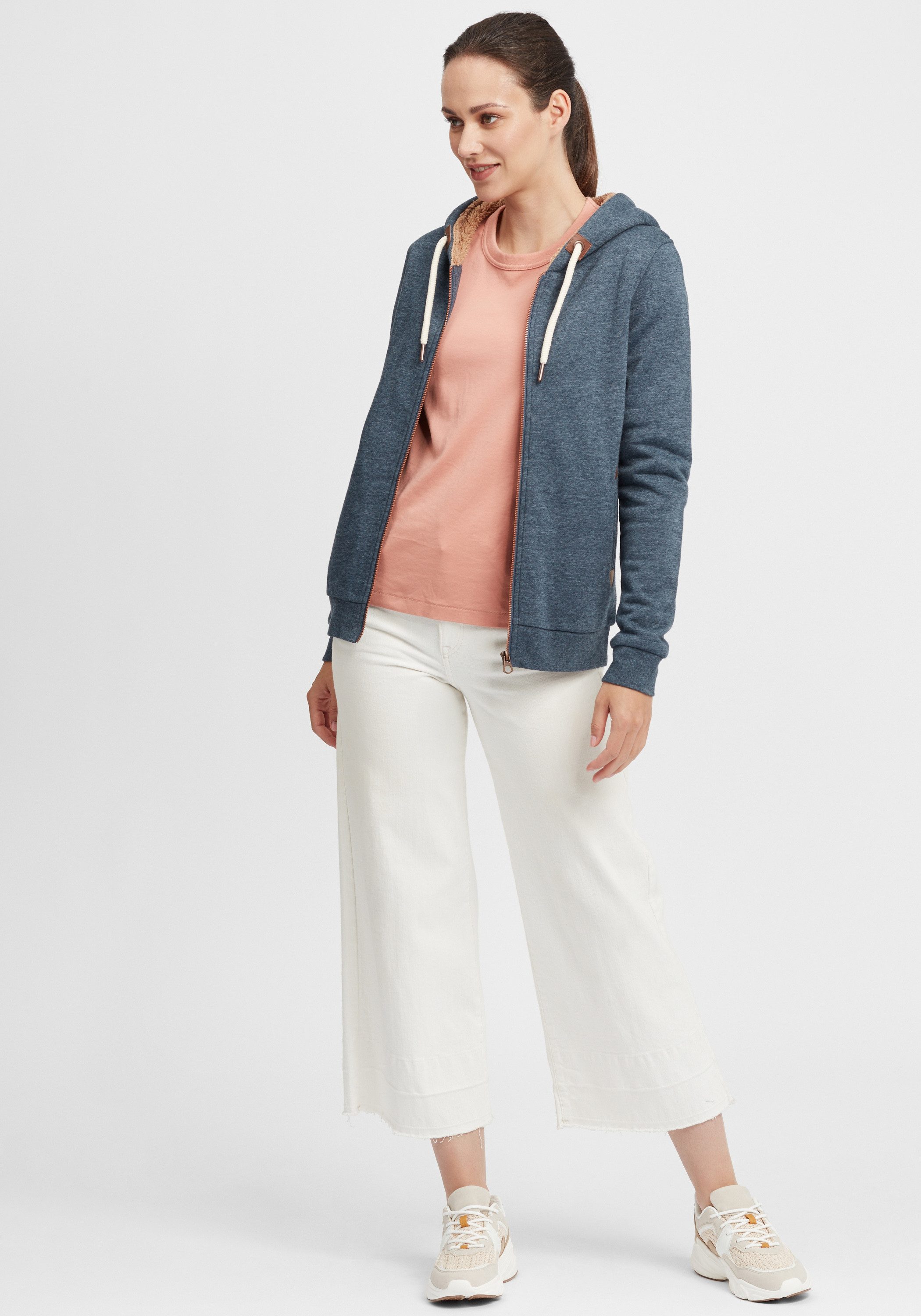 OXMO Kapuzensweatjacke OXVicky Pile Sweat Zip-Hoodie Sweatshirtjacke mit Te günstig online kaufen