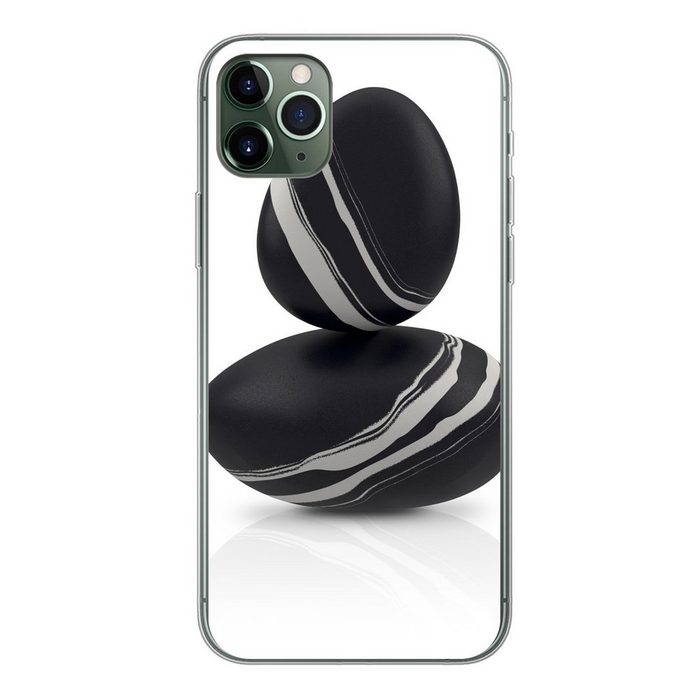 MuchoWow Handyhülle Aufgetürmte Zen-Steine Handyhülle Apple iPhone 11 Pro Max Smartphone-Bumper Print Handy