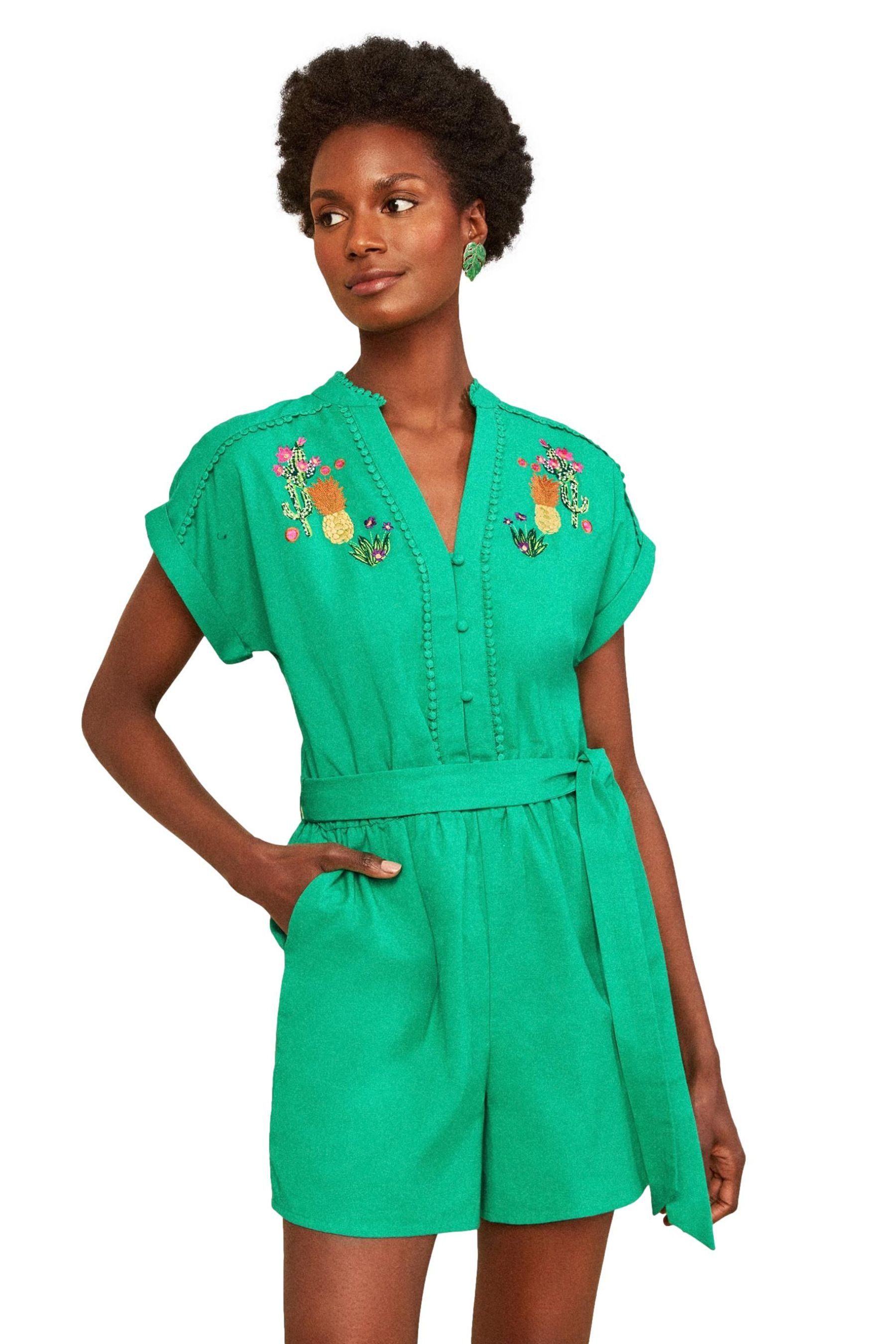 Love & Roses Playsuit Love & Roses Playsuit mit Stickerei, Regular (1-tlg)