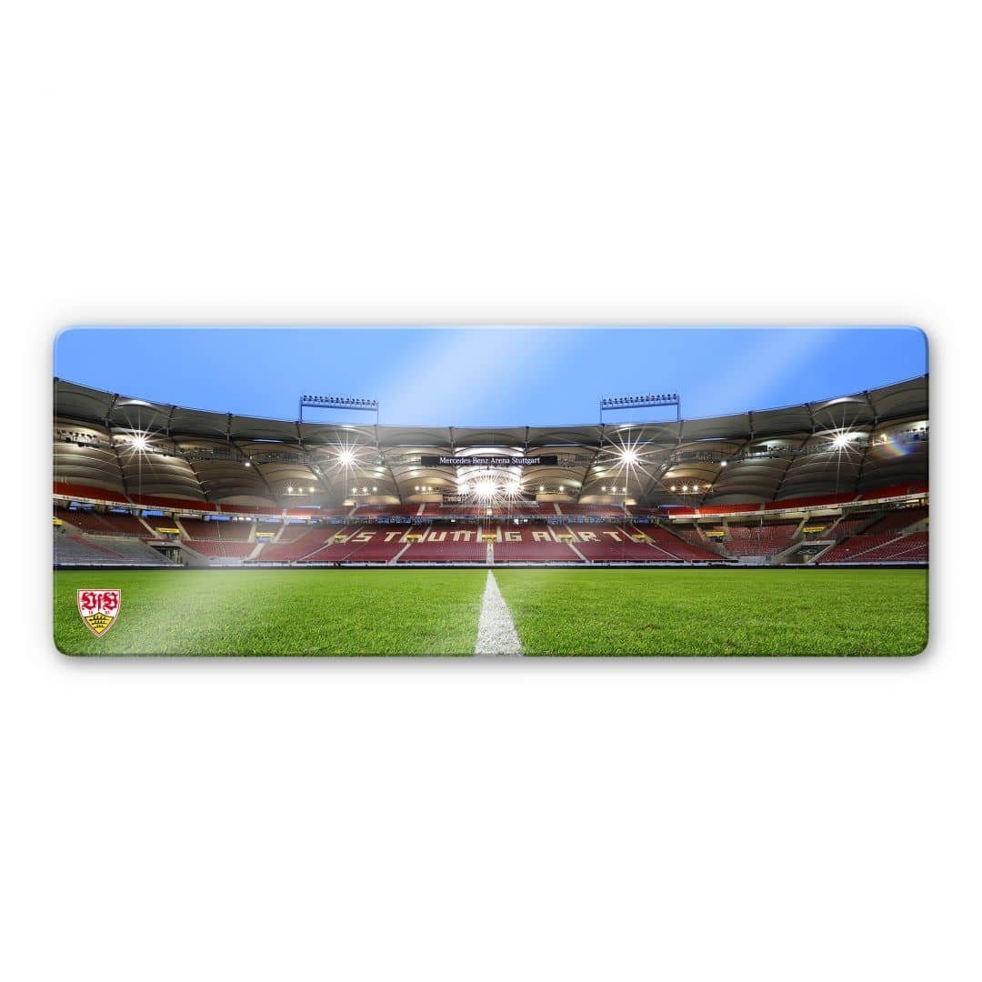 K&L Wall Art Glasbild Fußball Glasbild Modern VfB Stuttgart Arena Tribüne, Sportverein Deko Bilder