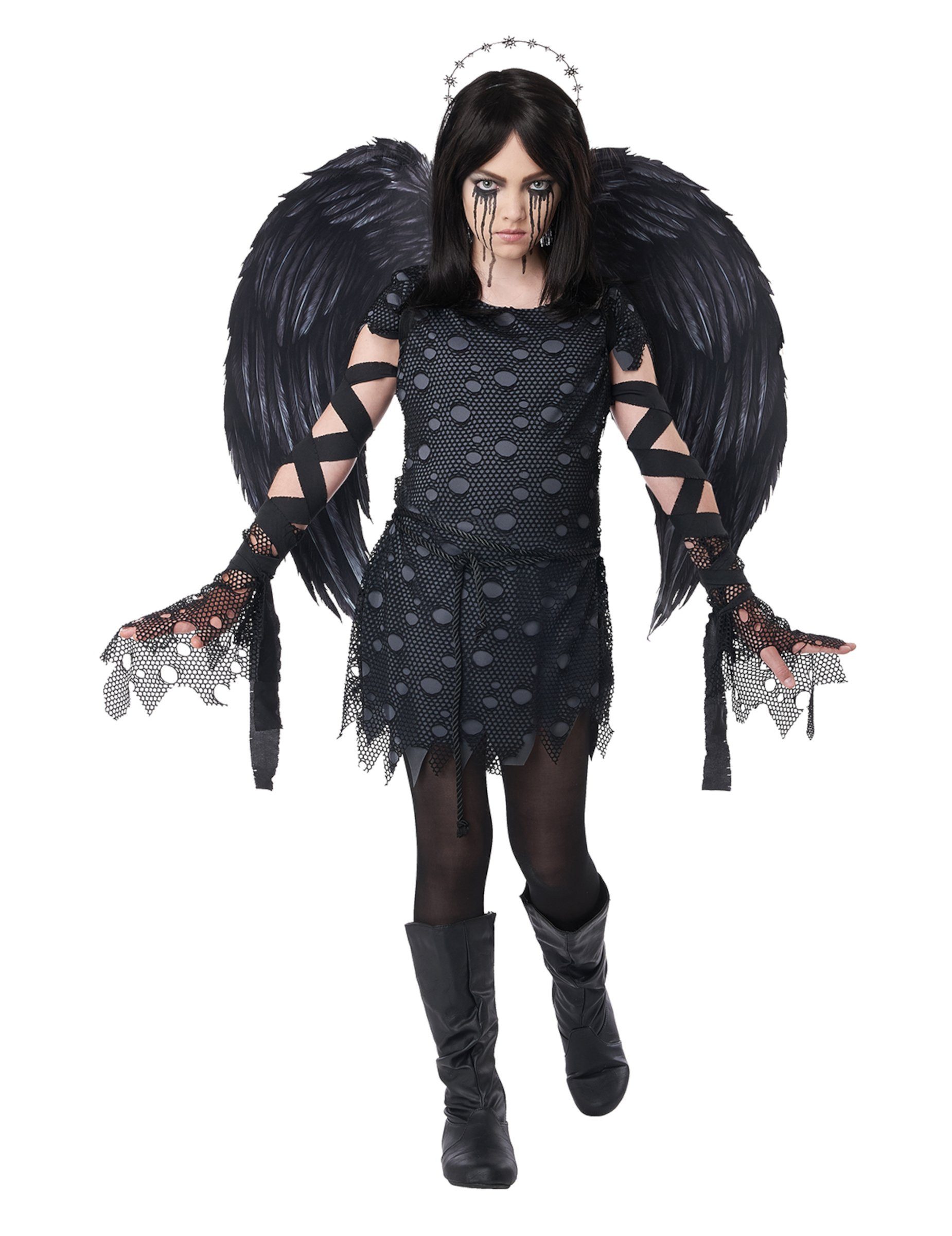 California Costumes Engel-Kostüm Gothic-Engelkostüm Halloweenkostüm für Kinder schwarz
