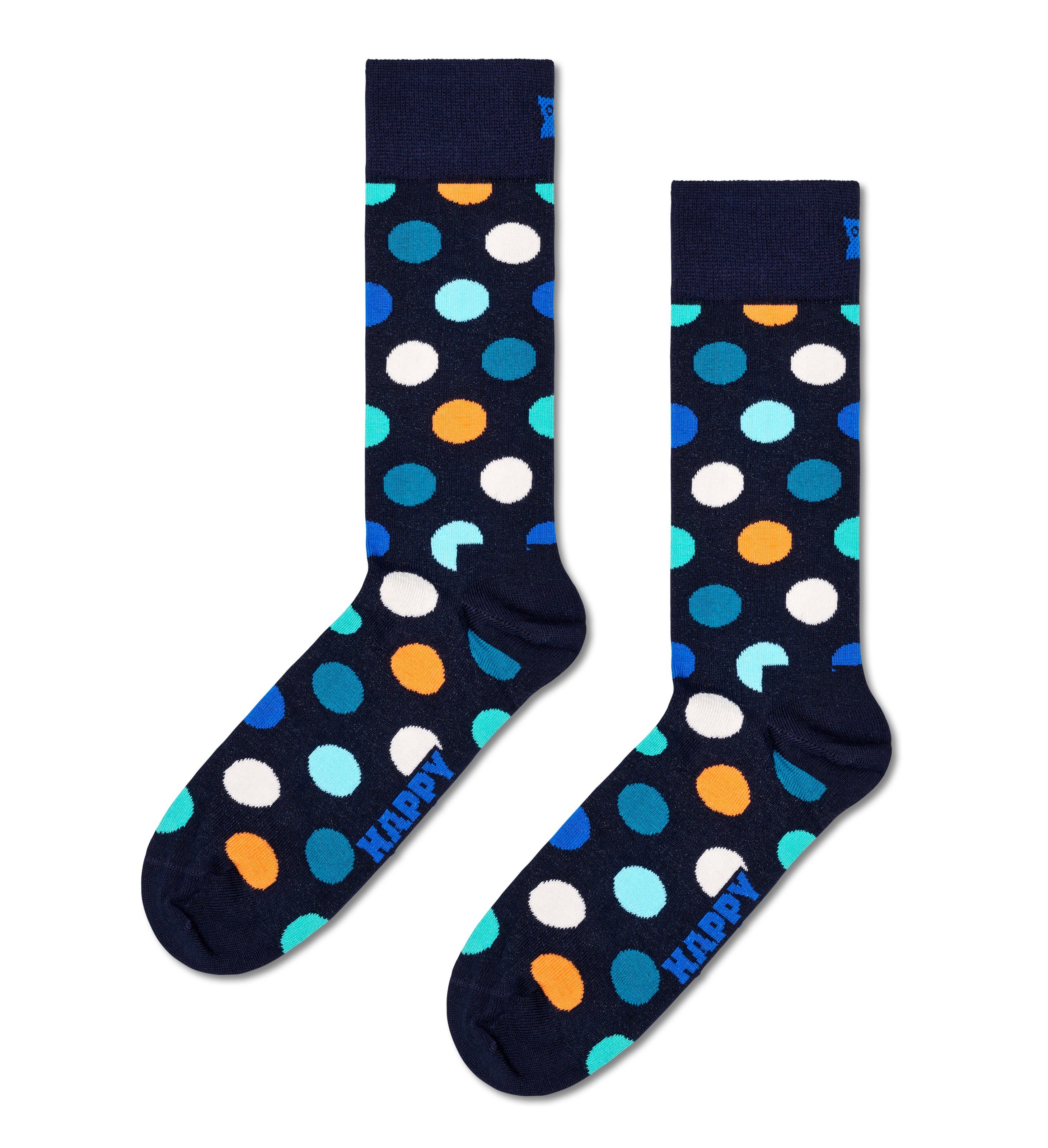 Set Socks Bunte 4-Paar) Gift Navy 4er Happy Pack Socken Socks Multi-Color Socken (Packung, im