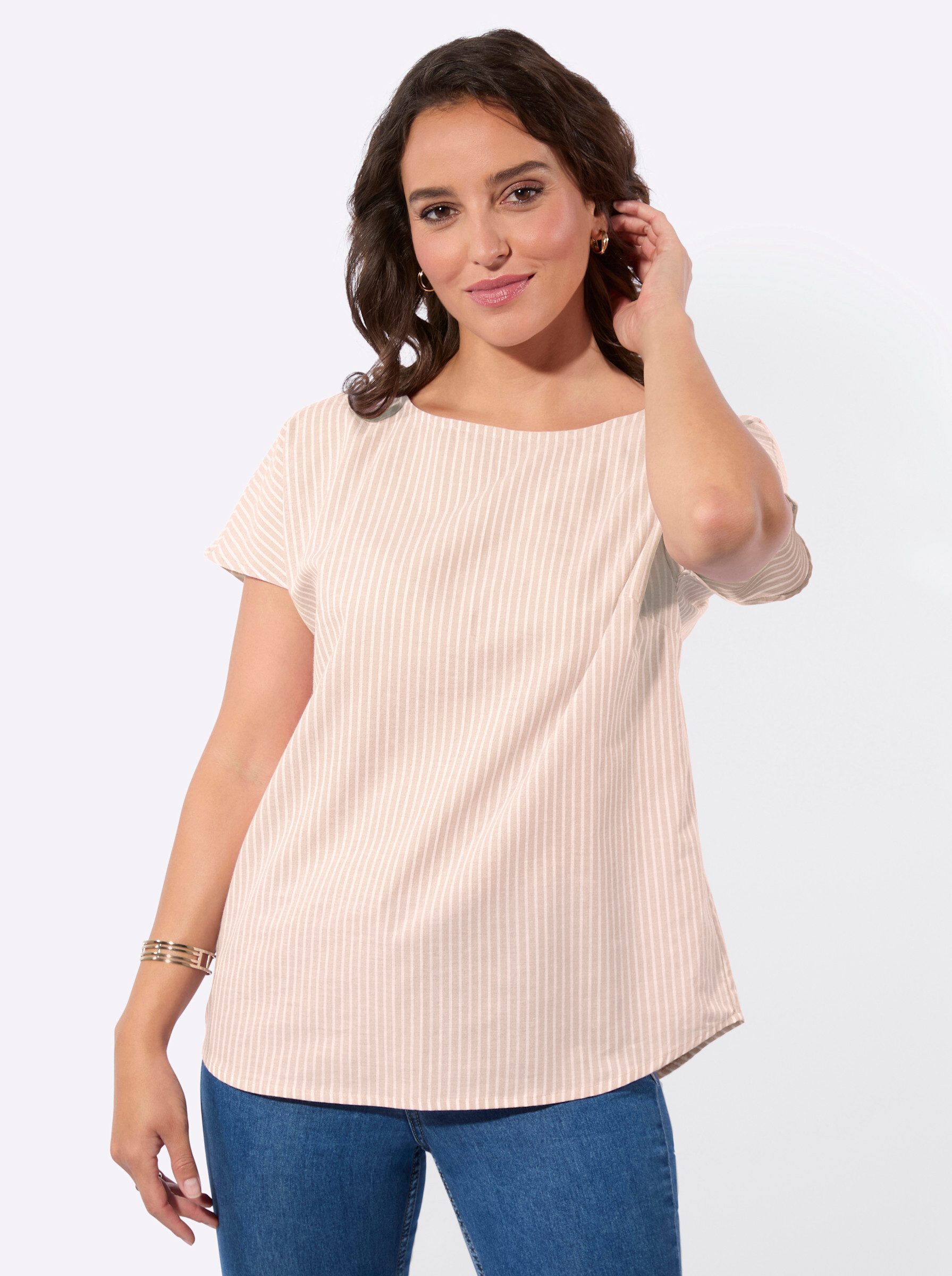beige-weiß-gestreift