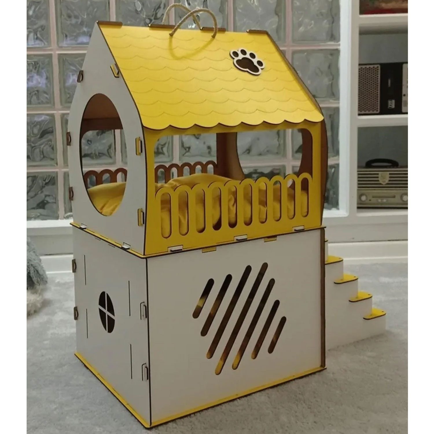 Jungengel Katzenliege 2-stöckiges Katzenhaus mit Treppe günstig online kaufen