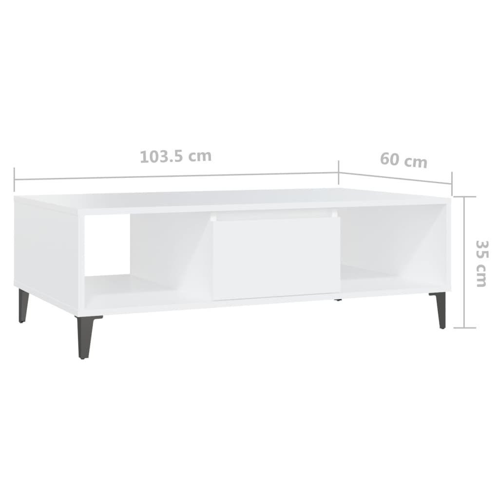 Couchtisch cm), 60x103,5x35 einer (LxBxH: Tür mit 3009984 möbelando in Weiß