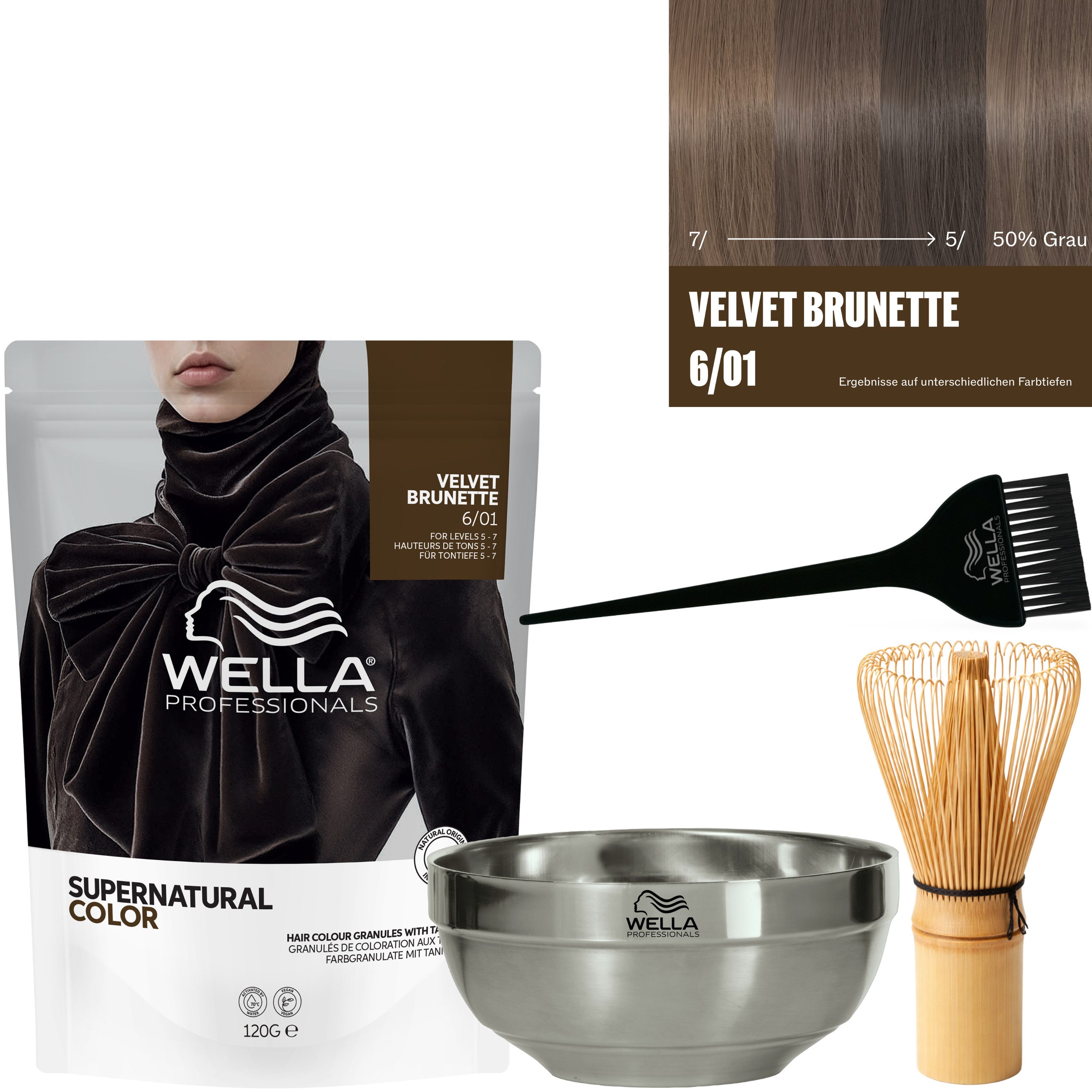 Wella Professionals Haarfarbe Supernatural Color Komplett-Set, 4-tlg., Haarfarbe aus bis zu 100% natürlichen Inhalttstoffen