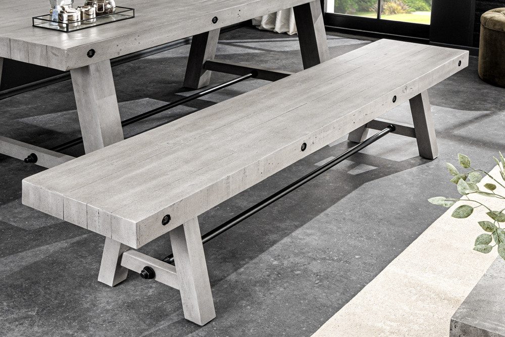 riess-ambiente Sitzbank FINCA 200cm grau · Esszimmerbank aus recyceltem Mas günstig online kaufen