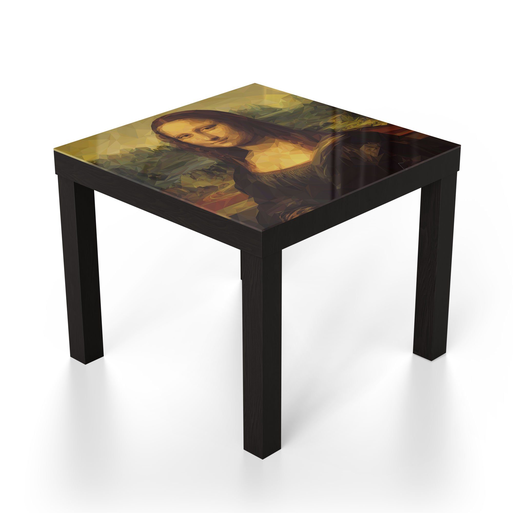 Beistelltisch Stil', Polygon Glastisch im modern DEQORI Couchtisch Glas Schwarz 'Mona Lisa
