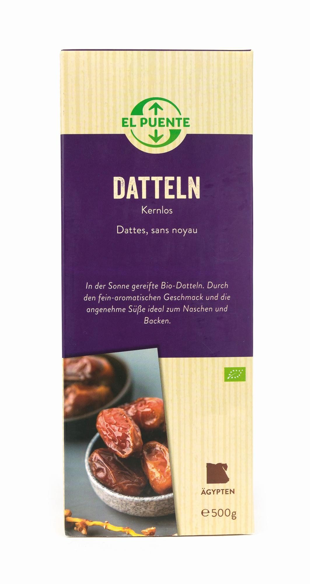 El Puente Trockenfrüchte Bio-Datteln ohne Stein, Fair Trade, Vegan, Bio, Glutenfrei, Handmade
