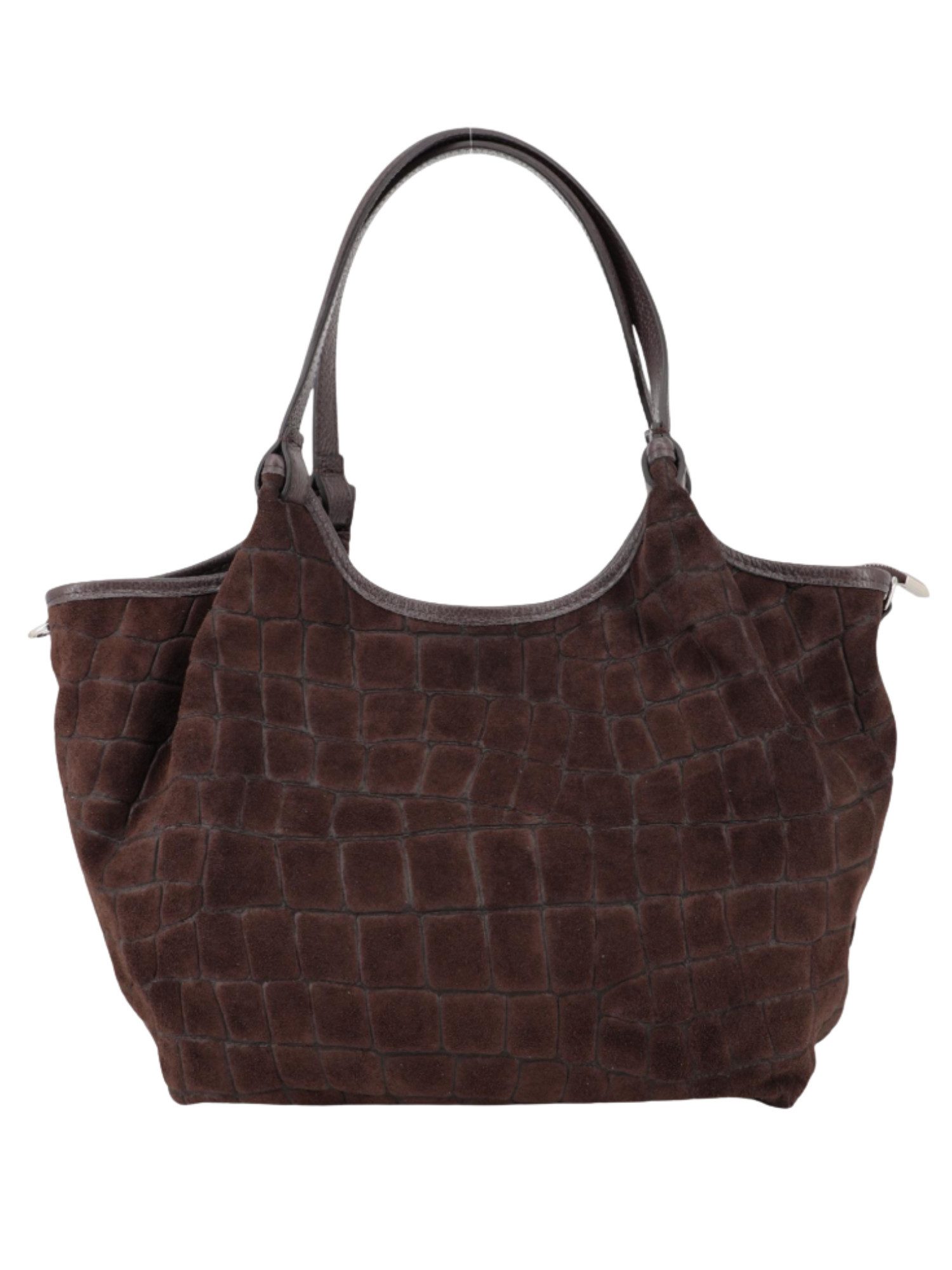 BRISE TASCHE Shopper Geräumiger Echtleder-Shopper mit Schulterriemen und 3 Fächern, Echtleder, Reißverschlussfächer, abnehmbarer Schulterriemen