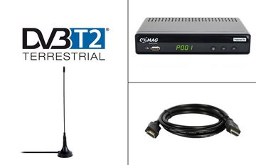 Comag SL65T2 freenet TV, Full HD DVB-T2 HD Receiver (2m HDMI Kabel, aktive DVB-T2 Antenne)