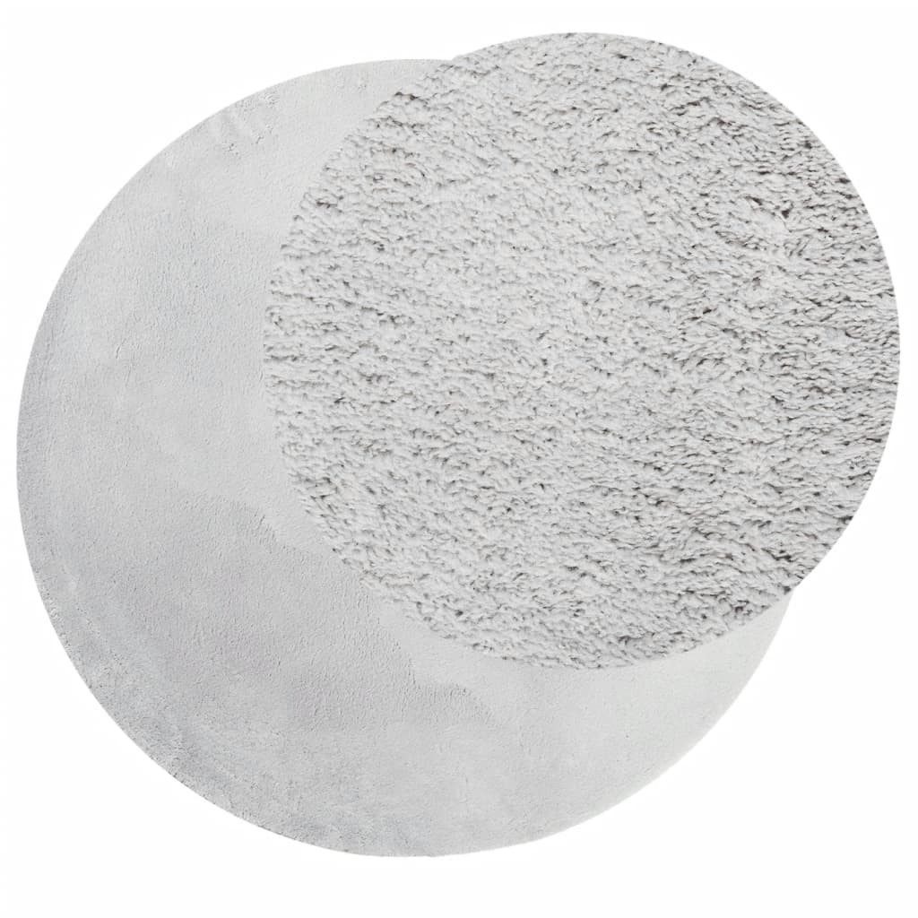 vidaXL Teppich Teppich HUARTE Kurzflor Weich und Waschbar Grau Ø 80 cm, Run günstig online kaufen