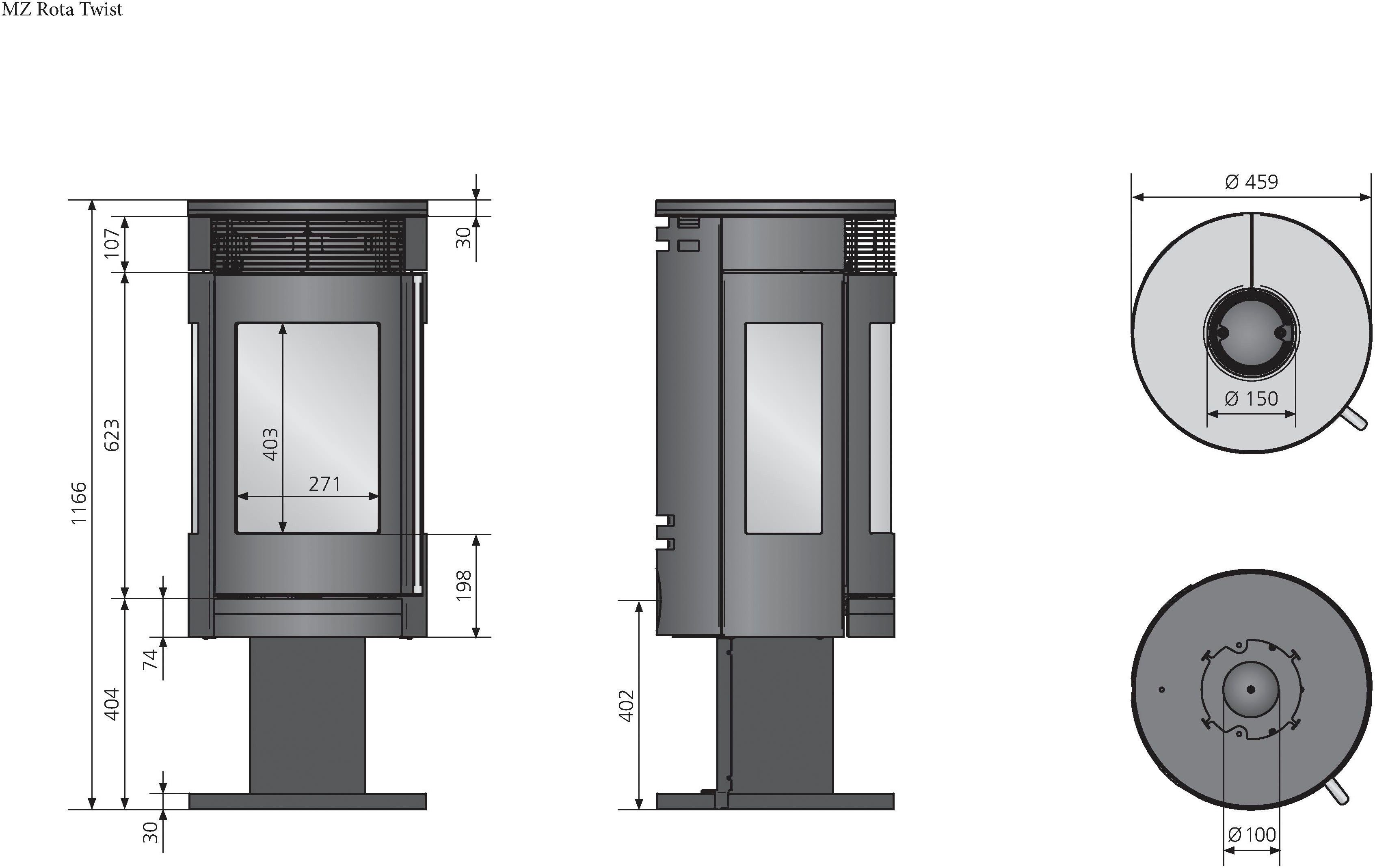 Oranier Kaminofen »Rota Twist«, 5,5 kW, Zeitbrand günstig online kaufen