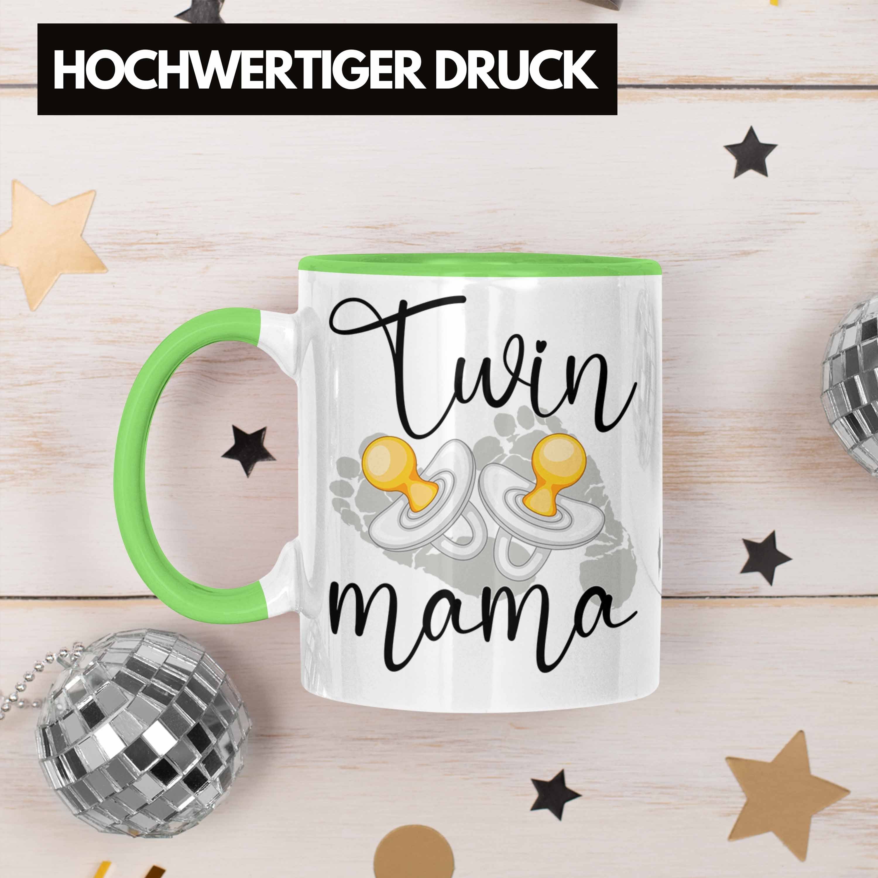 Zwillinge "Twin Mama" Tasse Mütter von für Zwillingen Tasse Trendation für Grün Geschenkidee