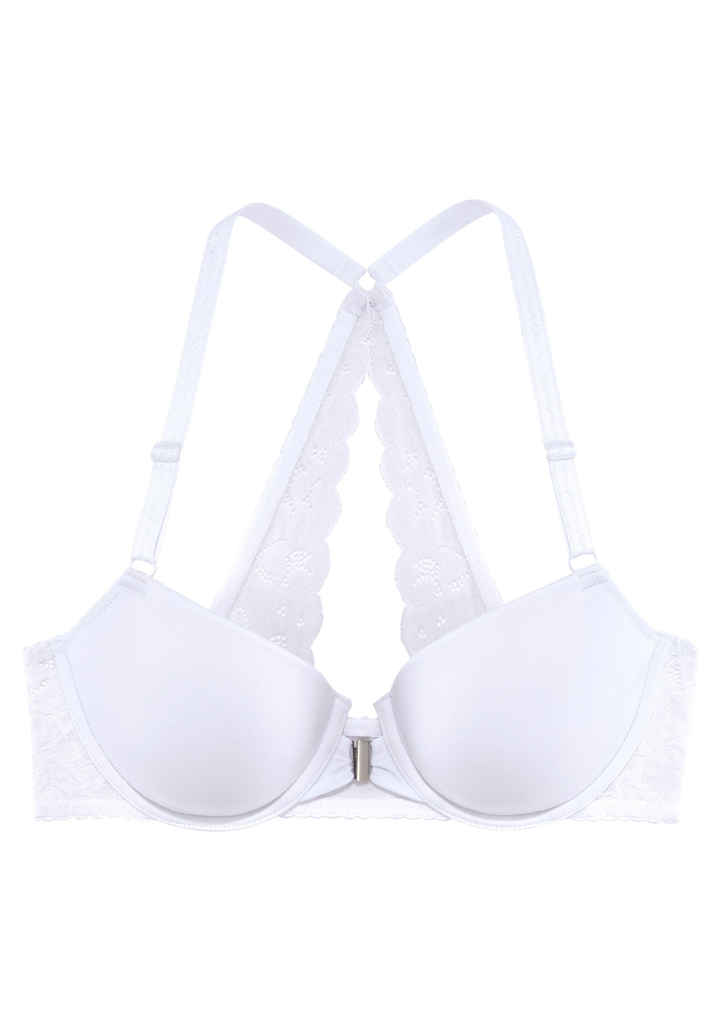 LASCANA Schalen-BH Premium Dessous mit wunderschönem Spitzenrücken und Vorderverschluss, Dessous