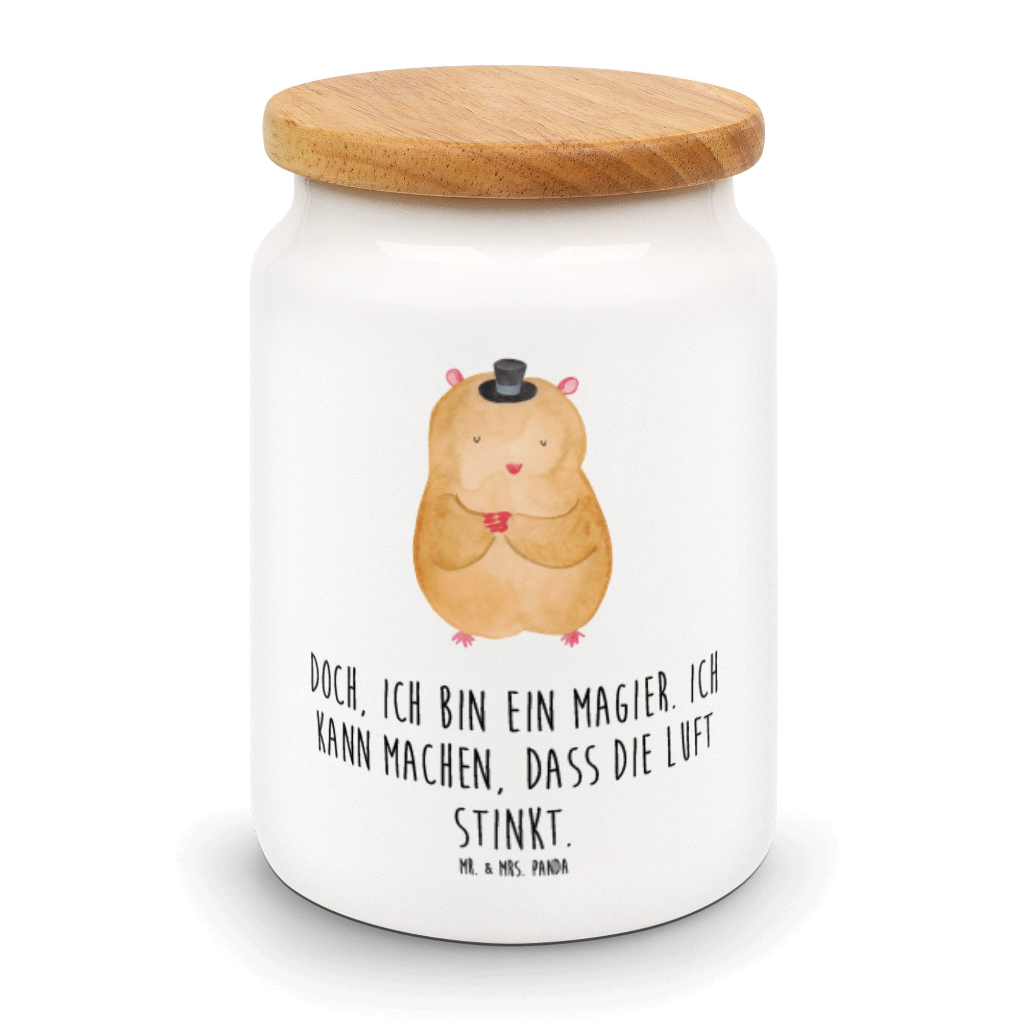Mr. & Mrs. Panda Vorratsdose Hamster mit Hut - Weiß - Geschenk, Houdini, Tiere, Dose, Gute Laune, Keramik, (1-tlg)