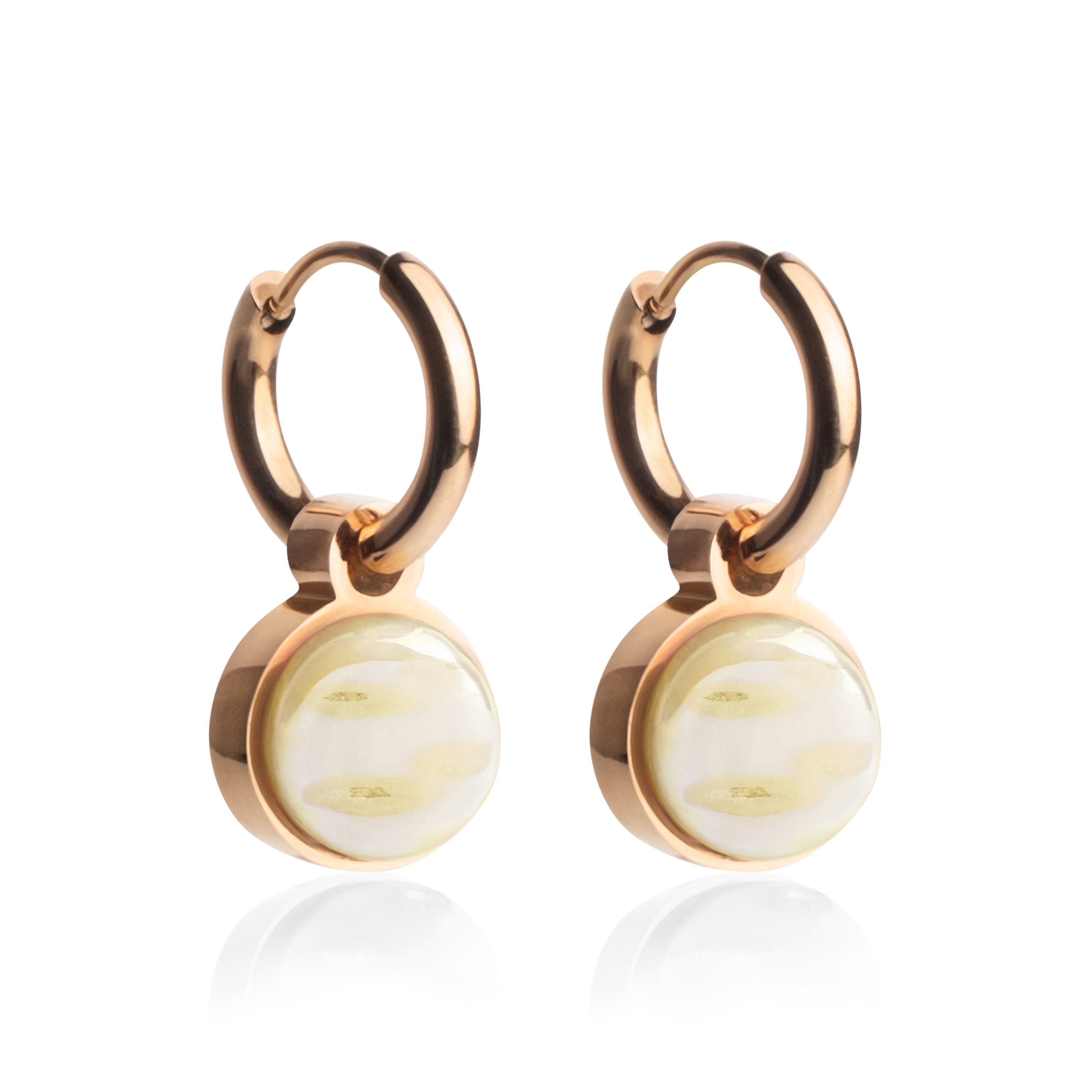 ALEXASCHA Paar Creolen Creolen mit Anhänger • Mix & Match Ohrhänger • wasserfest • 12mm