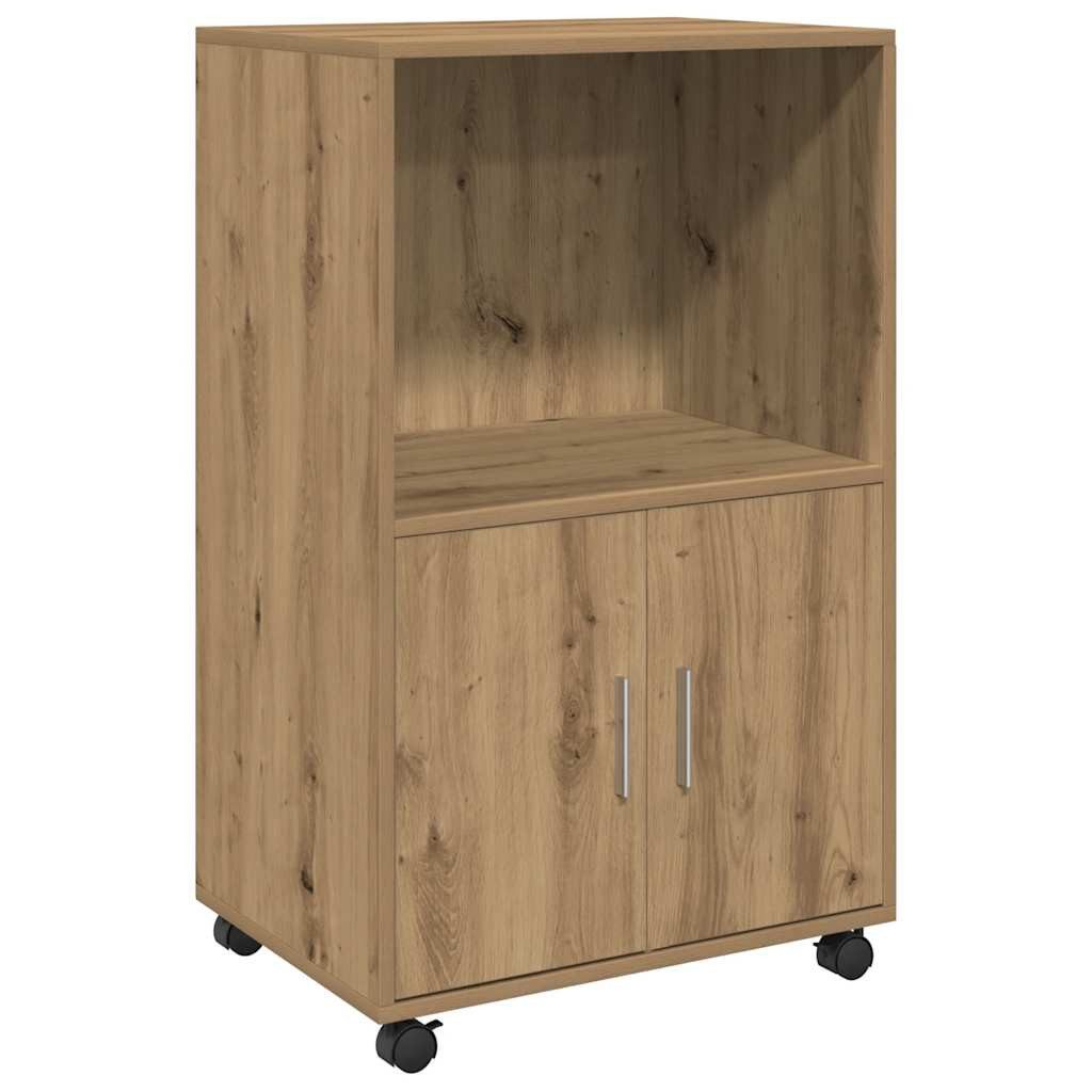 vidaXL Sideboard Rollschrank Artisan-Eiche 55x40x91 cm Holzwerkstoff (1 St)
