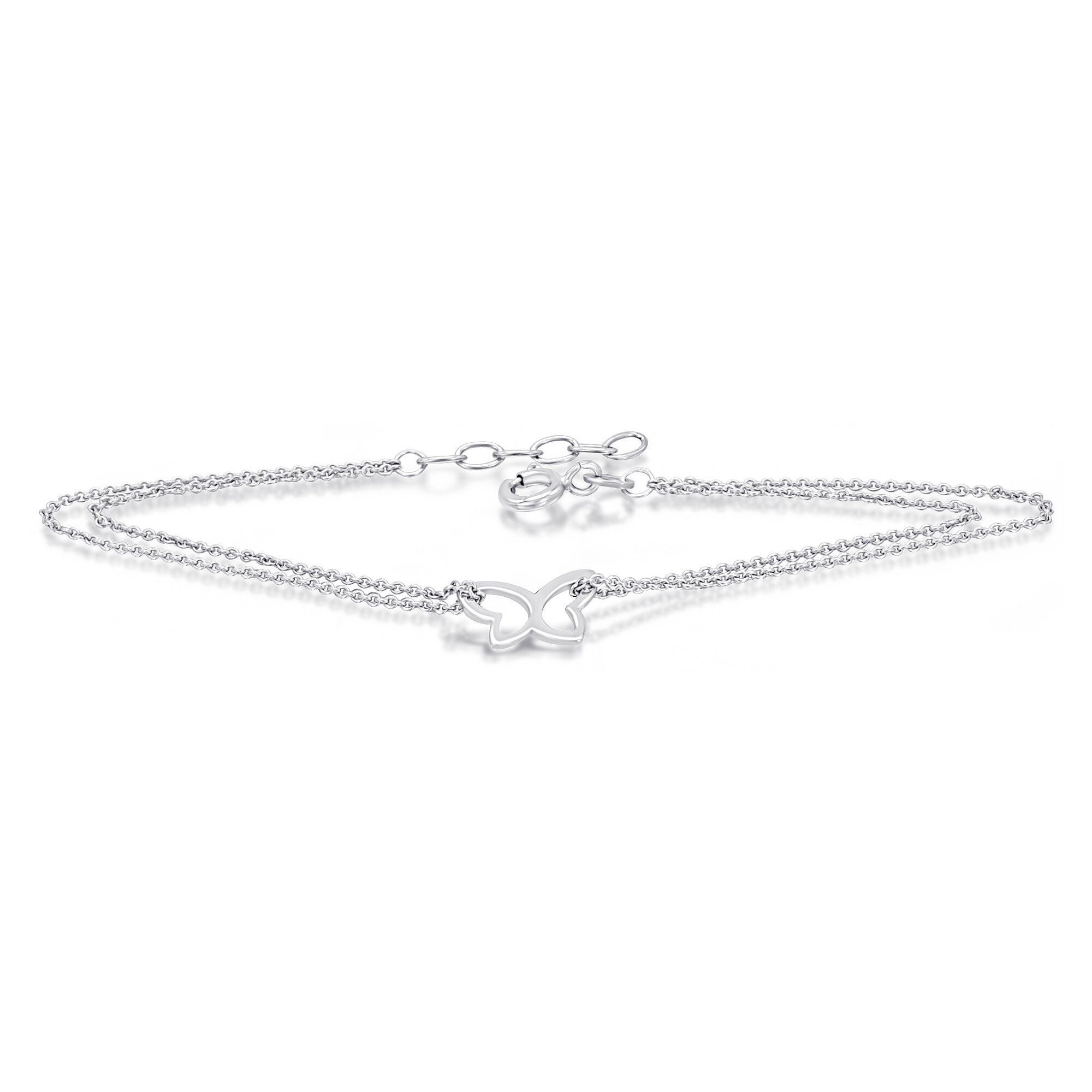 ONE ELEMENT Silberarmband Schmetterling Armband aus 925 Silber 17 cm Ø 1,10 mm, Damen Silber Schmuck Rundankerkette Schmetterling | Silberarmbänder