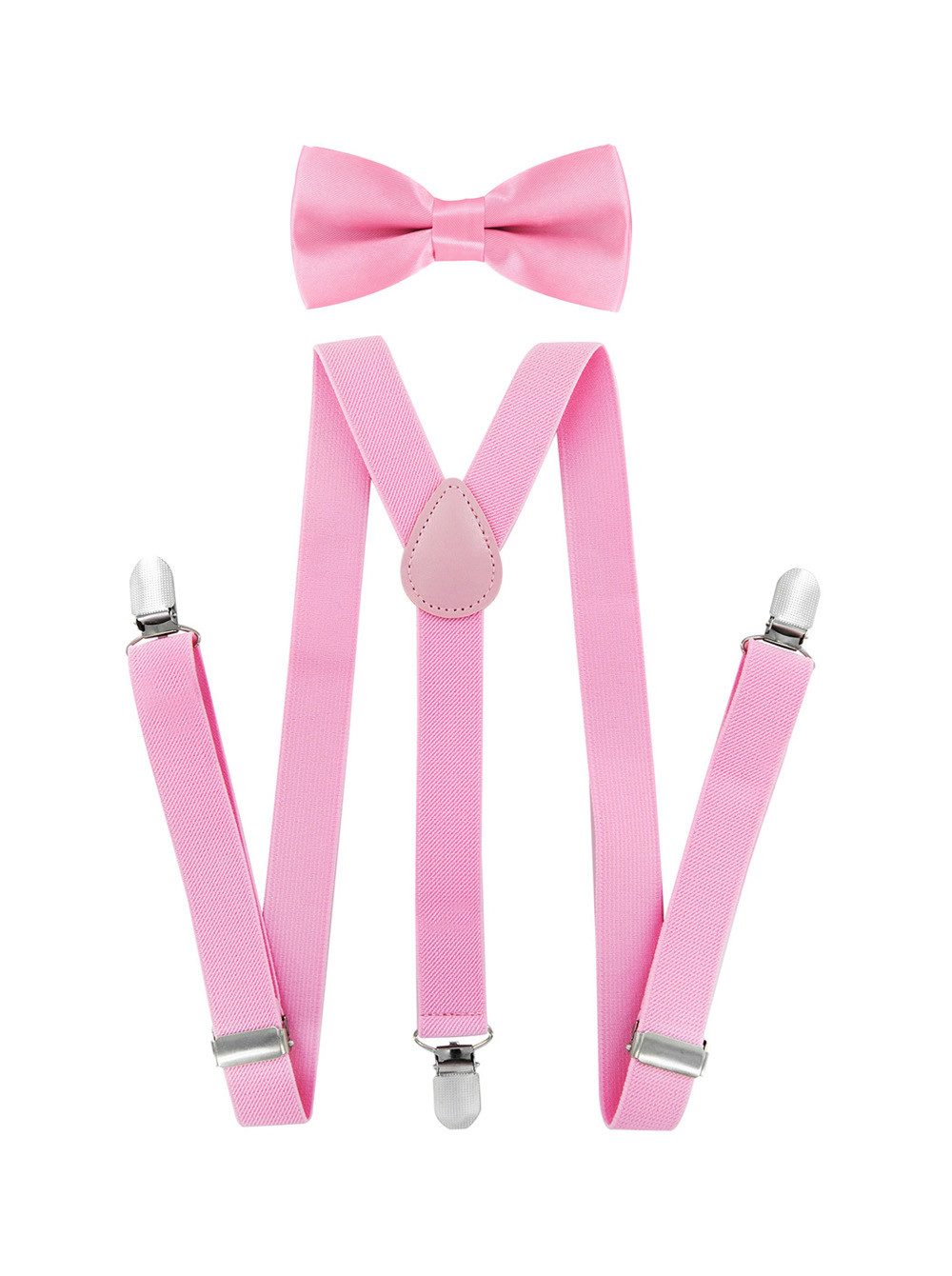 axy Hosenträger Kinder Jungen Hosenträger und Fliege set für Kinder 7-12 Jahren (2-St., 2er Set) Hosenträger mit farblich passender Fliege, verstellbar und elastisch