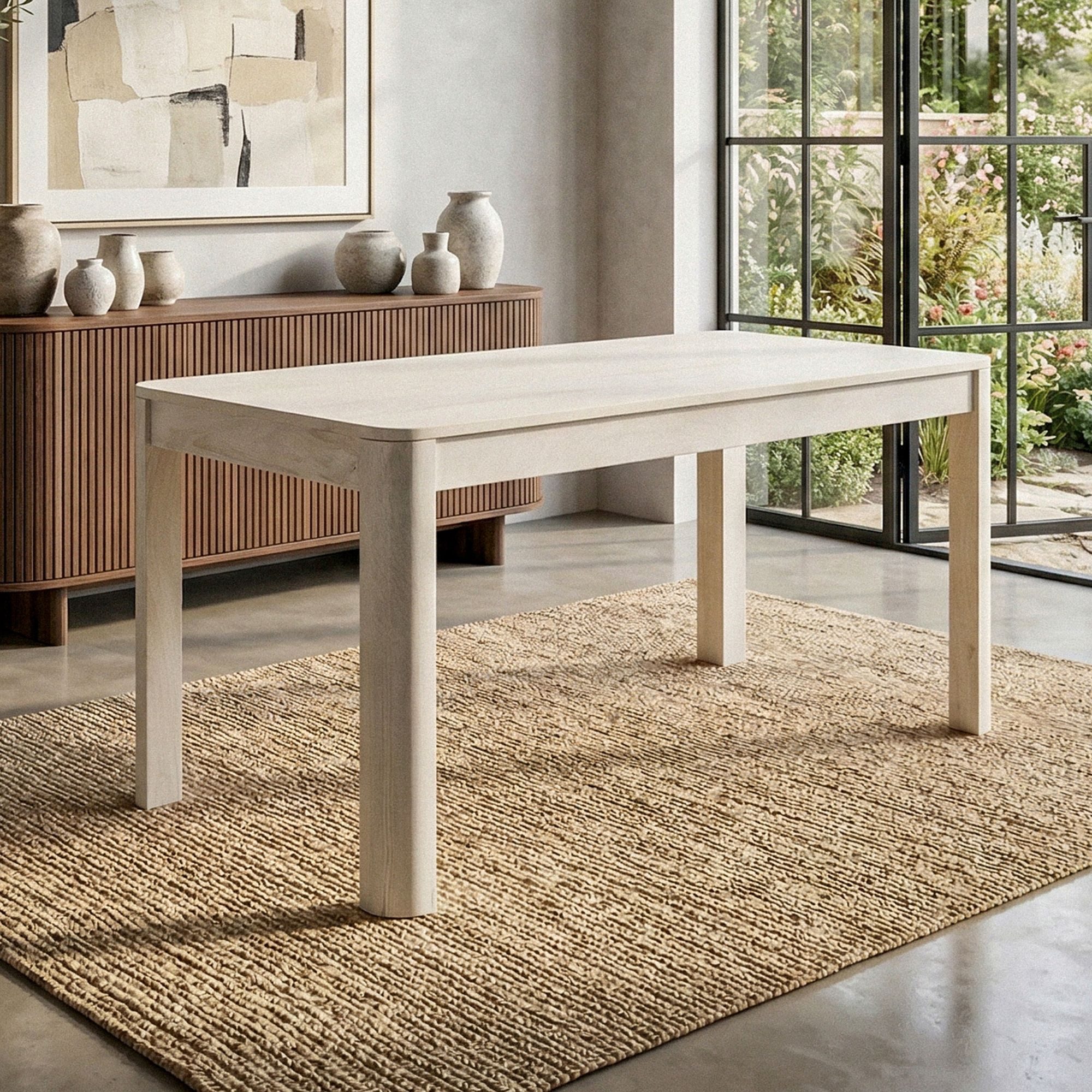 Wohnling Esstisch WL7.379 Esszimmertisch Küchentisch 6 Personen Holztisch Esszimmer (Natürliches Holzdesign mit klarer Form), Kompakte Tischlösung für kleine Essbereiche