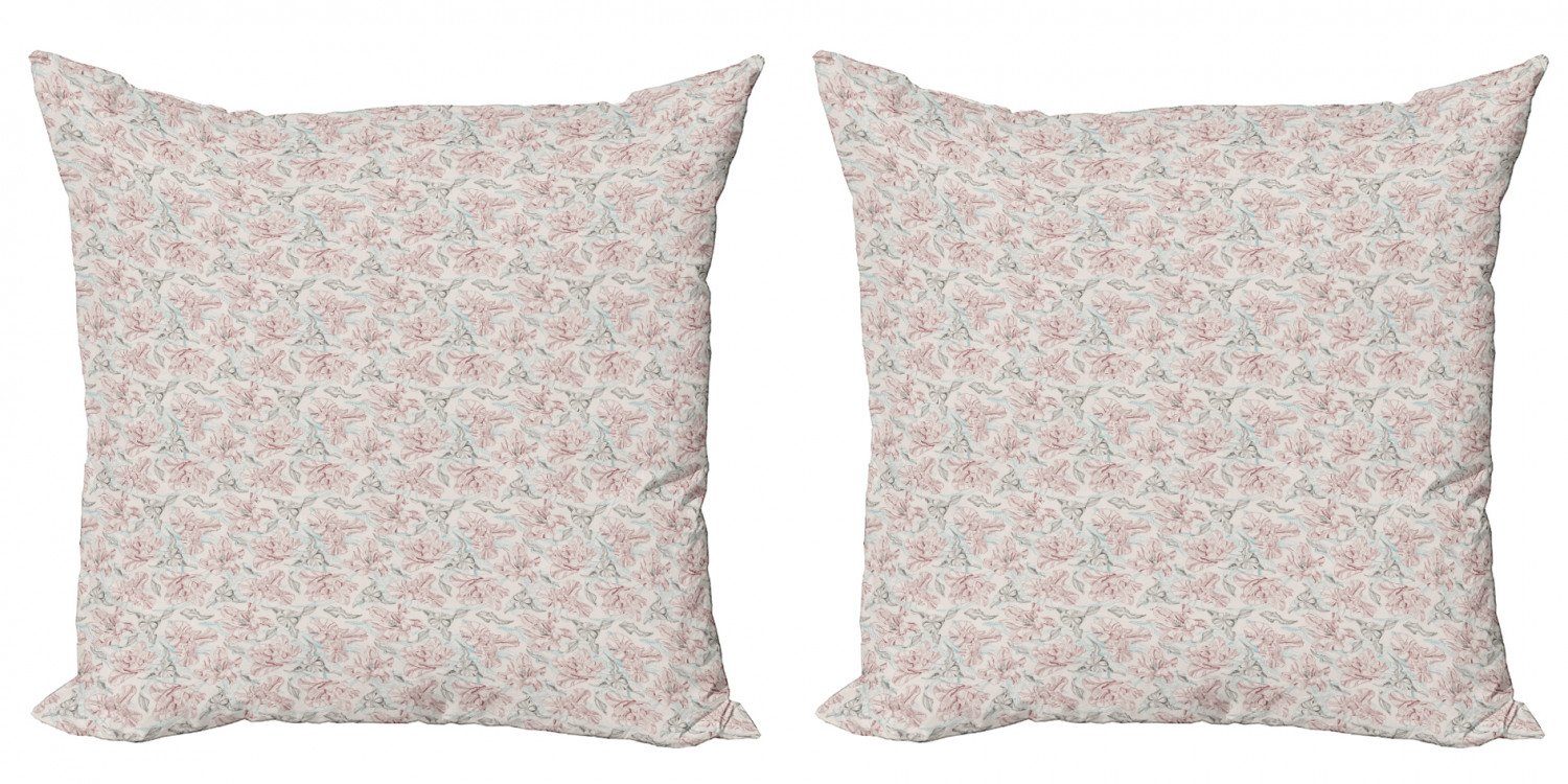 Kissenbezüge Modern Accent Doppelseitiger Digitaldruck, Jahrgang Design Blumen Tulpe (2 Pastel Stück), Abakuhaus