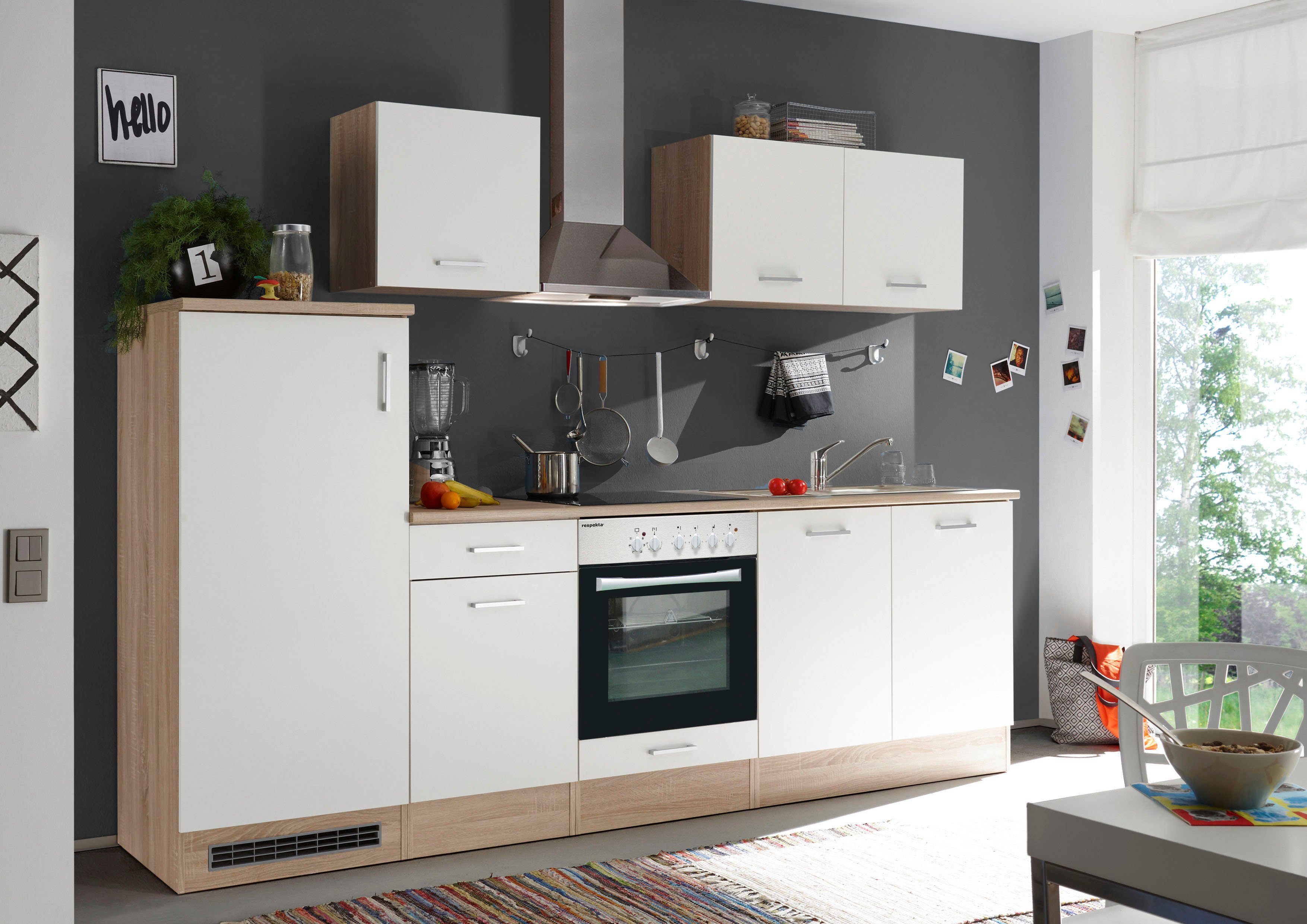 RESPEKTA Küchenzeile Mayen aus der Serie Petunia, mit E-Geräten, Breite 270  cm