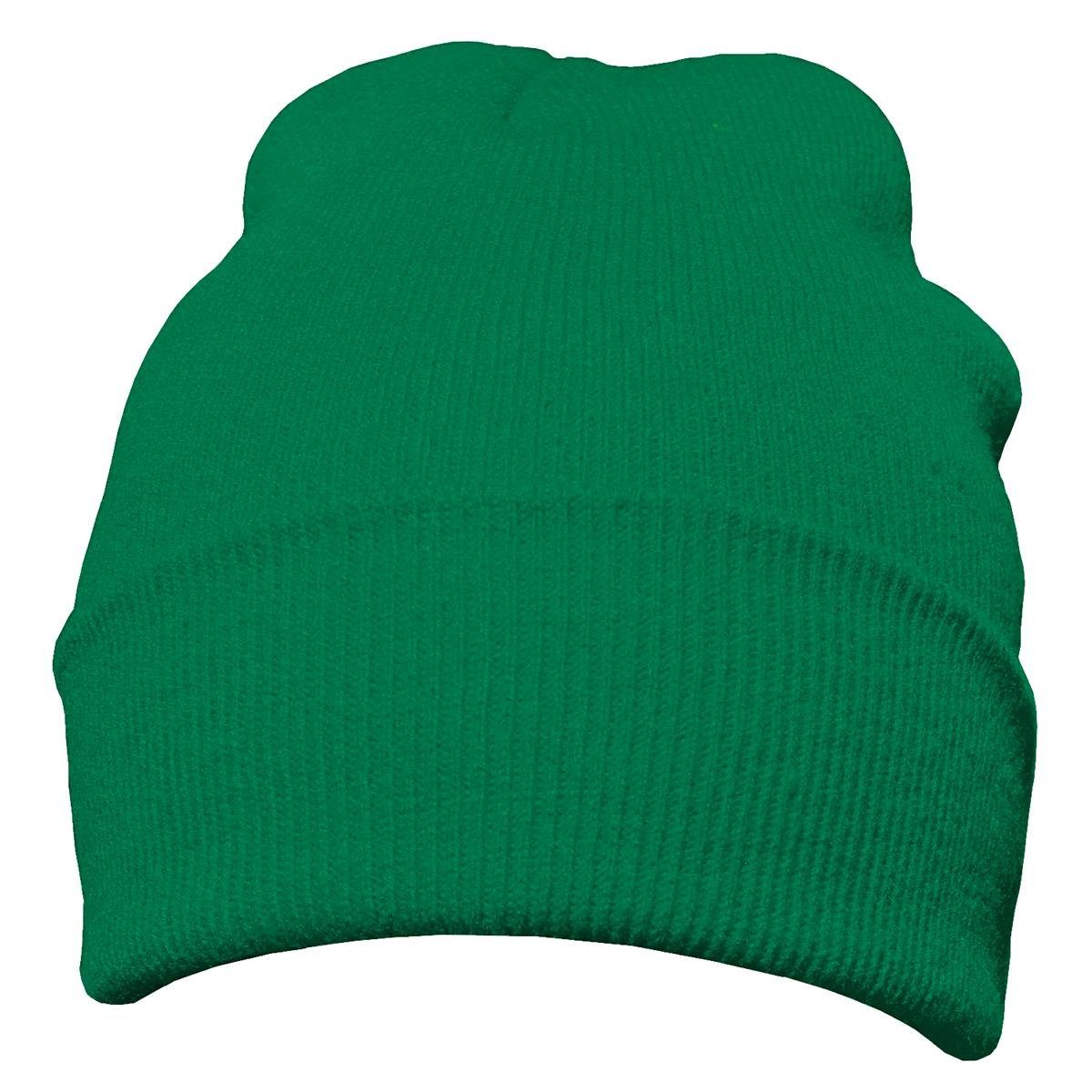 Design, (Packung, Beanie 1-St) Mütze Krempe DonDon Wintermütze, mit grün klassisches Beanie
