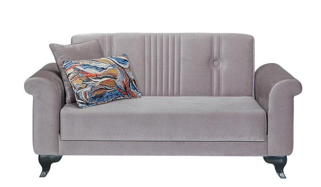 Xlmoebel 2-Sitzer Schlafsofa Stoffsofa Zweisitzer Couch Grau 2 Sitzer, 2 Teile, Made in Europa