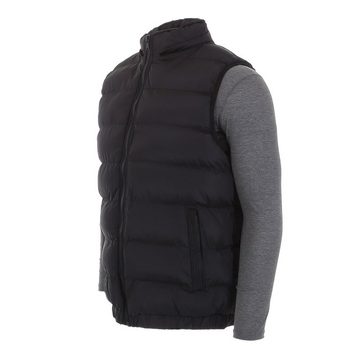 Ital-Design Funktionsjacke Herren Freizeit Weste Kapuze (abnehmbar) Gefüttert Jacke in Schwarz