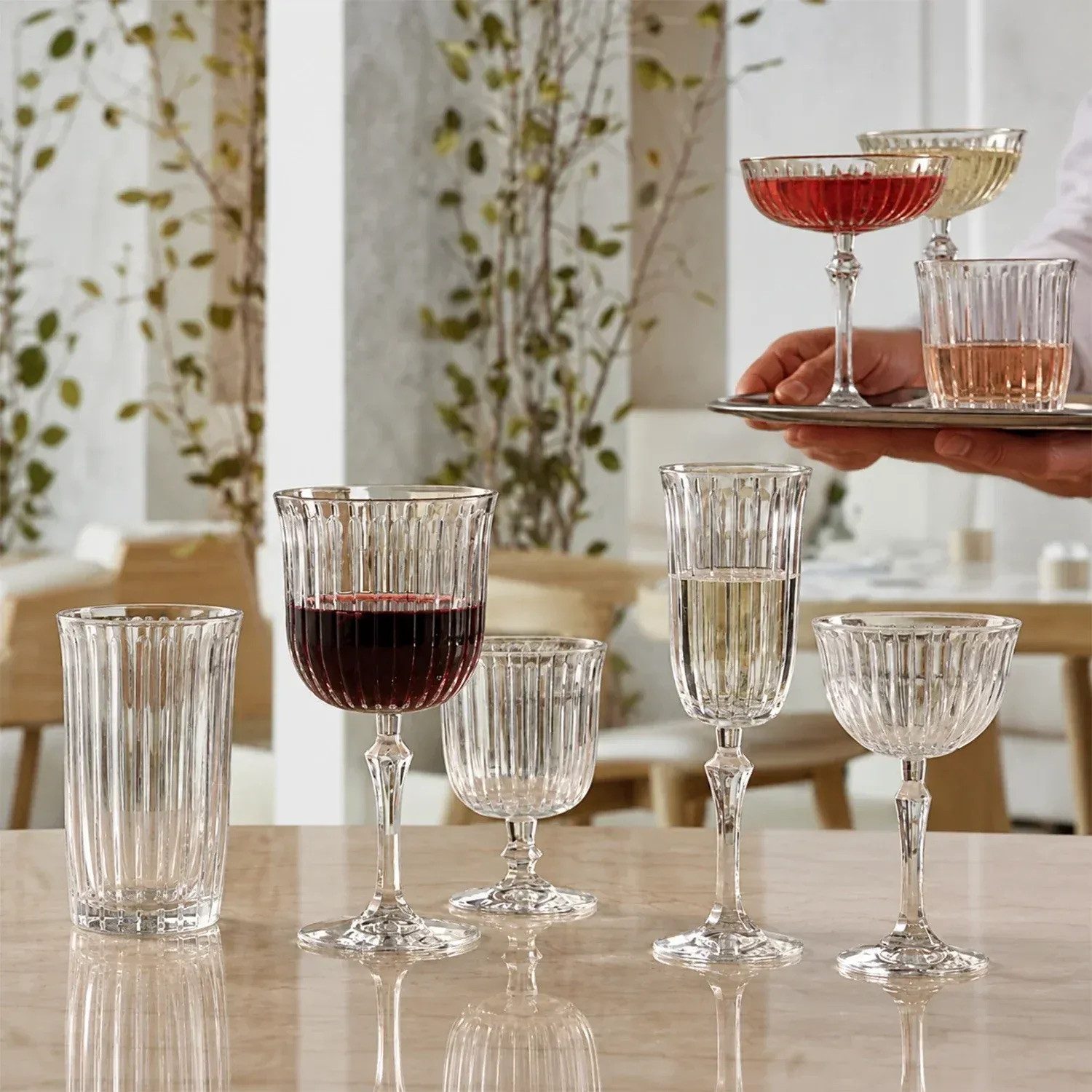 Pasabahce Martiniglas Joy Martinigläser 220 ml, 4-tlg., Glas, Martiniglas mit 220 ml und Rillen – Bild 2 von 2