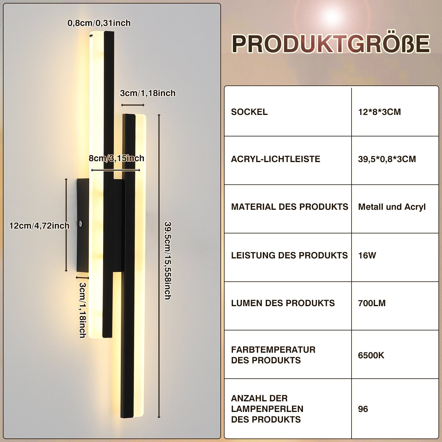 WILGOON LED Wandleuchte 16W 18W Dimmbare günstig online kaufen