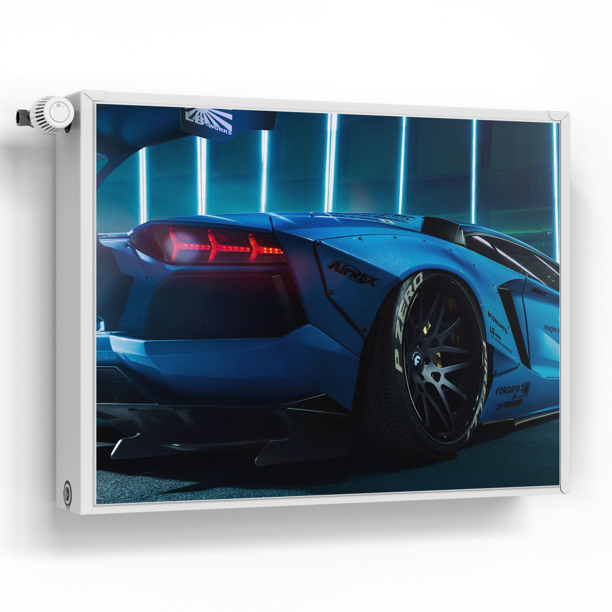 DEQORI Magnetfolie 'Lamborghini Aventador', beschreibbar Heizung Magnetmatte magnetisch Magnetfolie