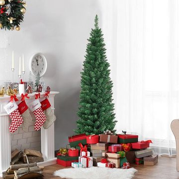 COSTWAY Künstlicher Weihnachtsbaum, 150cm, mit 220 PVC Nadeln, Metallständer