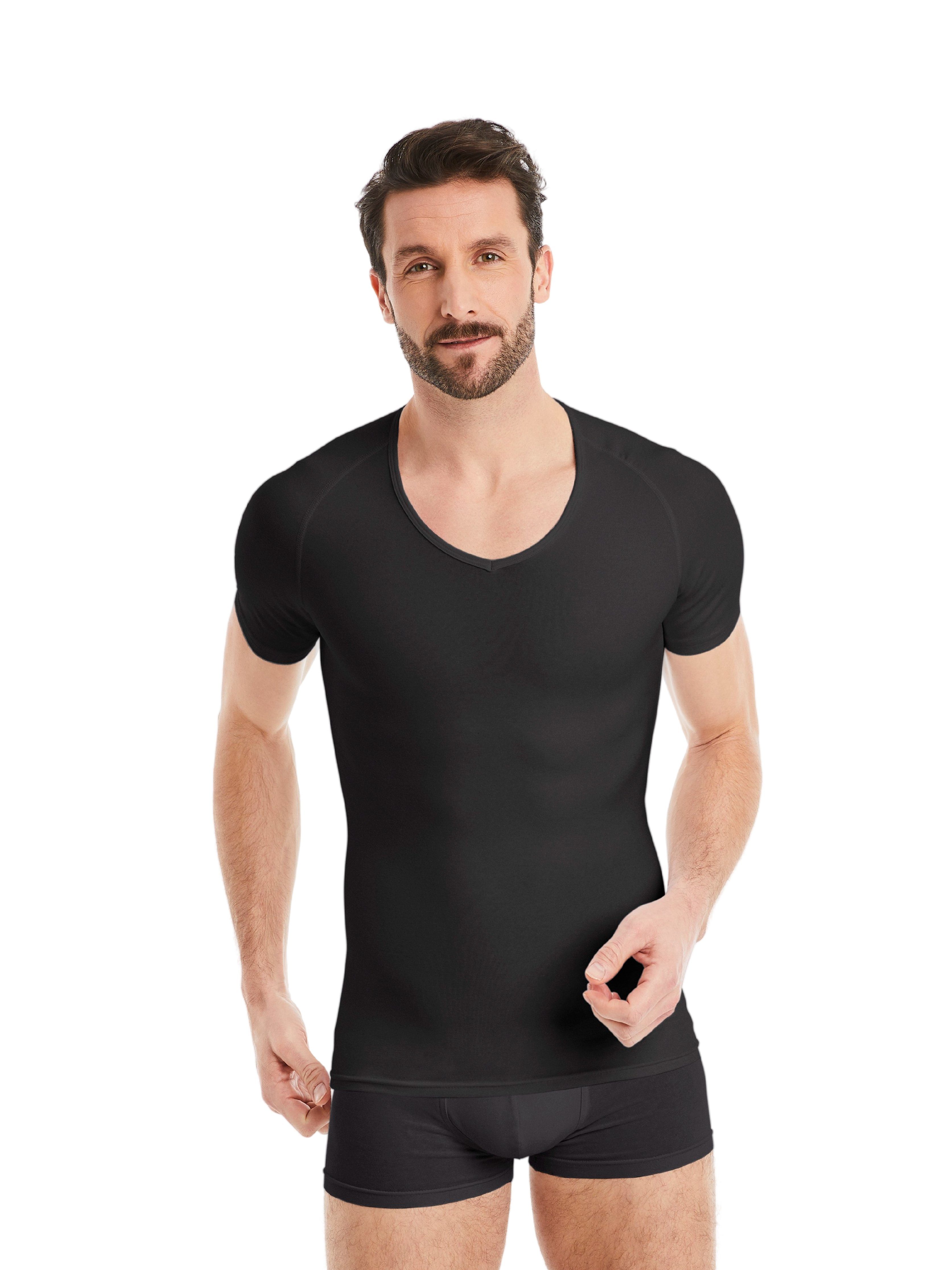 FINN Design Shapinghemd Shapewear Kompressions-Unterhemd Kurzarm Herren  extra starke Kompression, eine Kleidergröße weniger