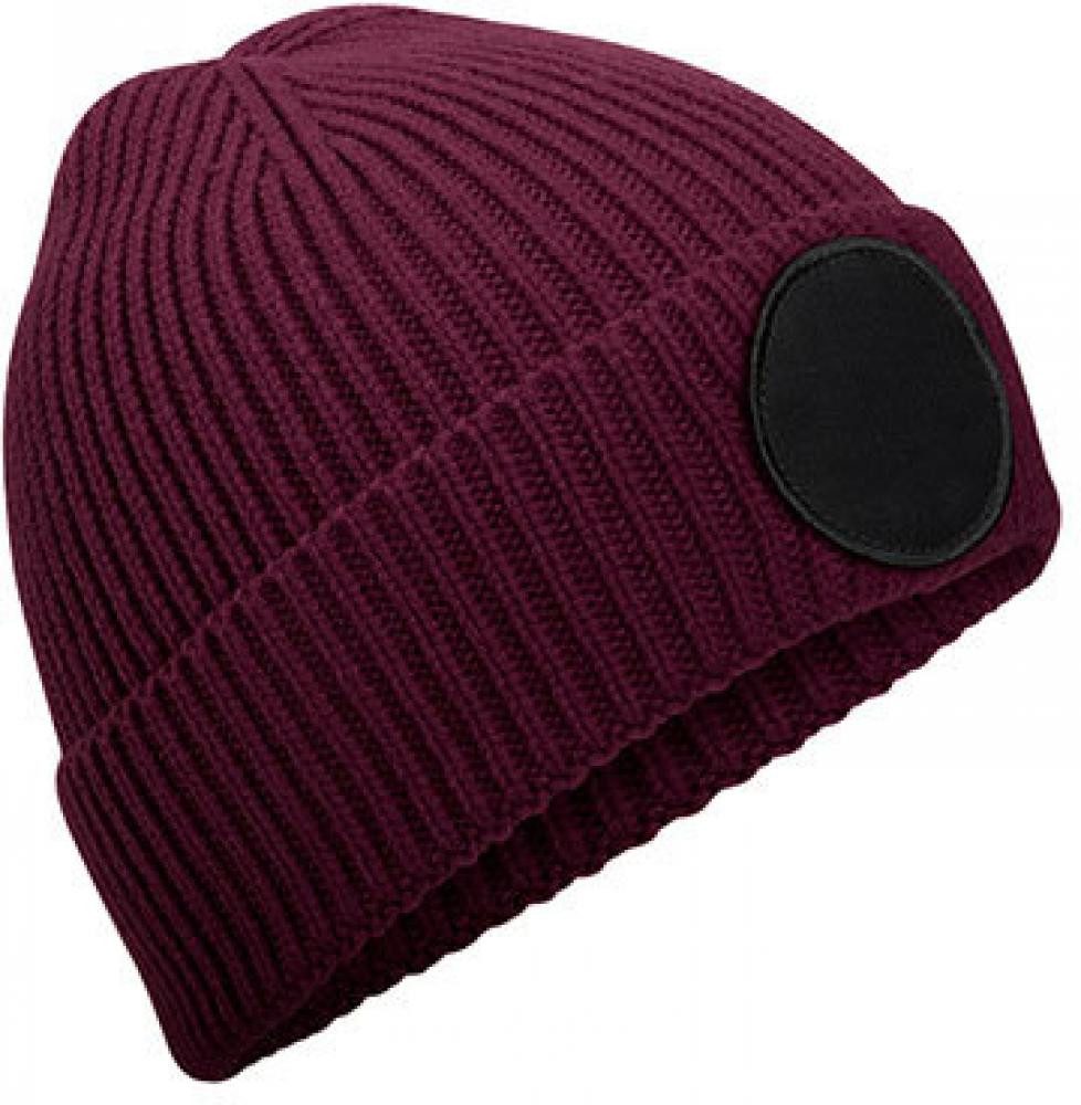 Beechfield® Bommelmütze Circular Fashion Patch Beanie 1-lagig gestrickt