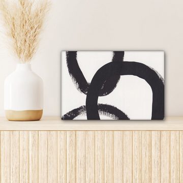 OneMillionCanvasses® Leinwandbild Abstrakt - Formen - Schwarz - Kreise, (1 St), Wandbild Leinwandbilder, Aufhängefertig, Wanddeko, 30x20 cm