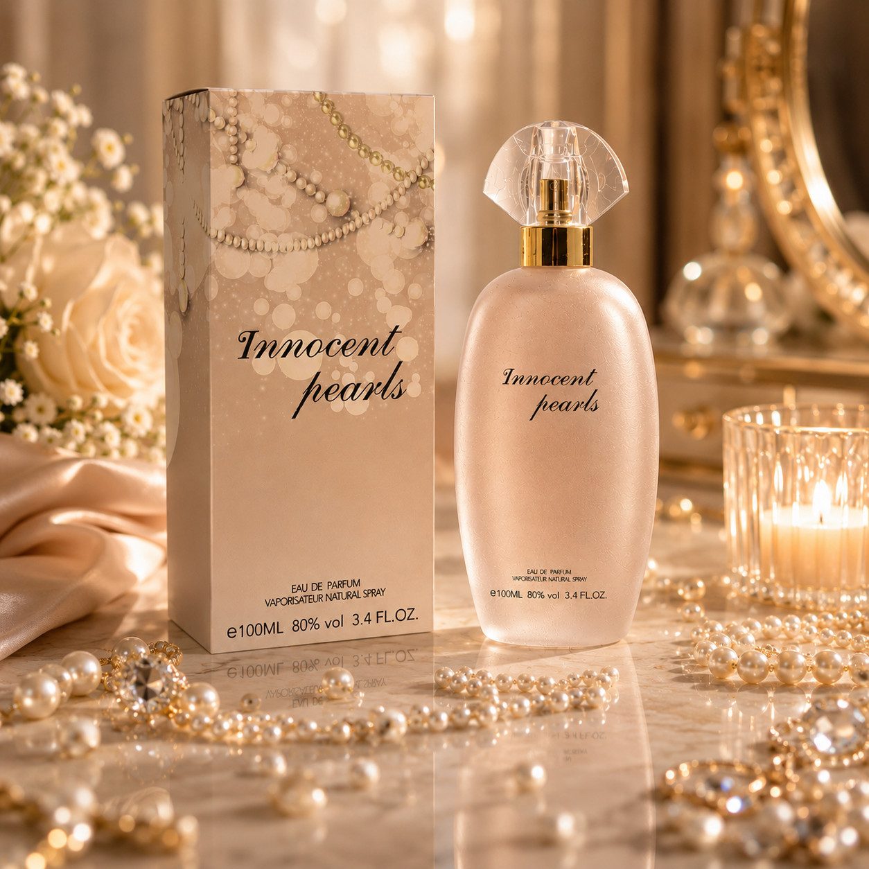 Fine Perfumery London Eau de Parfum Innocent Pearls Pour Femme Fruchtig Floral Sinnlich 100ml, Hergestellt in UK, Damenduft, Florale Raffinesse