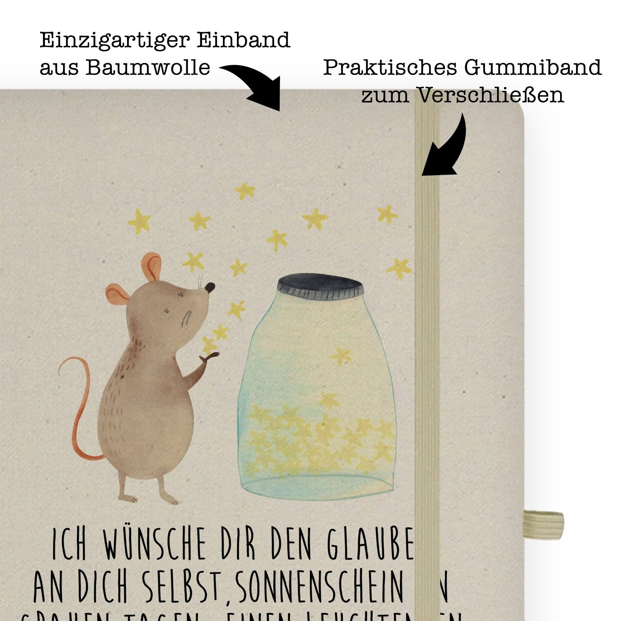 Thumbnail - Mr. & Mrs. Panda Notizbuch Maus Sterne - Transparent - Geschenk, Tiermotive, Tiere, DIN A4 Arbei Mr. & Mrs. Panda, Kreat...