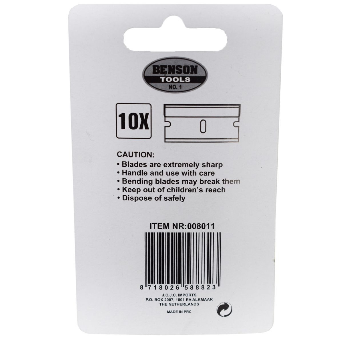 Benson Tools Schaberklinge 10 teiliges Ersatzklingen Set für Ceranfeld & universelle Glas-Schaber (10-St), mit Schutz