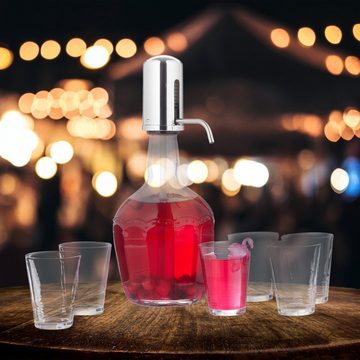 relaxdays Getränkespender Wasserspender Set mit 6 Gläsern