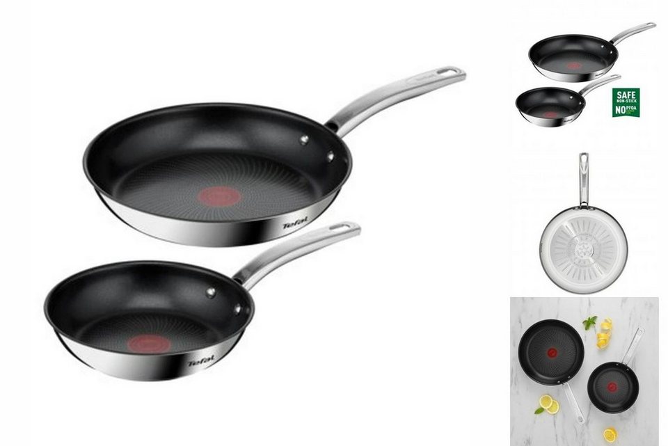 Tefal Bratpfanne Pfannenset Tefal B817S255 Stahl Edelstahl 2 Stücke 2 Stück  Ø 20 cm Ø 2